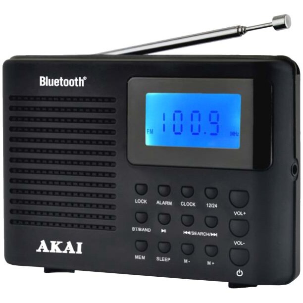 Fotografie Radio portabil Akai APR-400, Bluetooth, AM/FM Radio, Negru