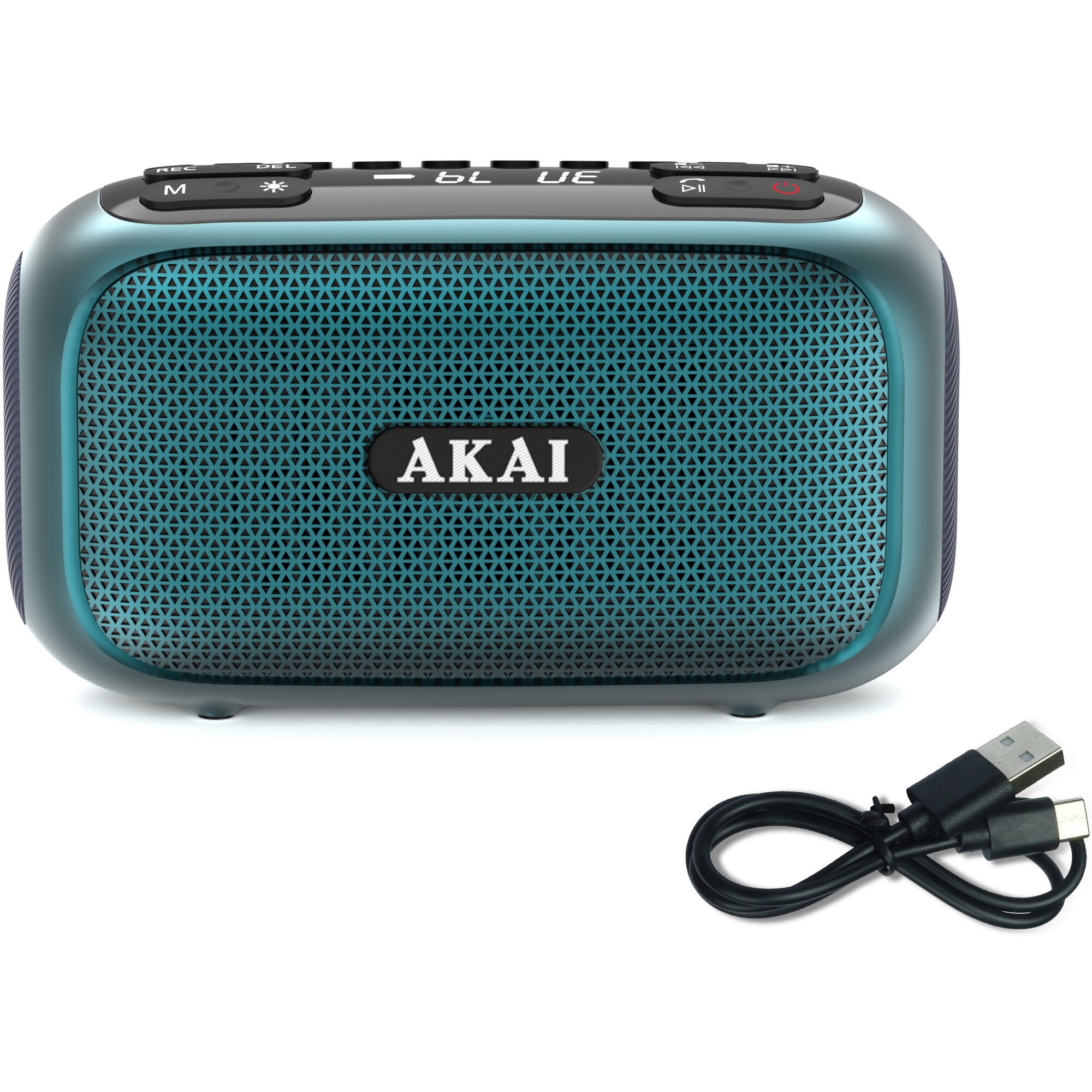 Fotografie Radio portabil Akai APR-700, FM, Bluetooth, USB, MicroSD, RGB Laser LED, Verde