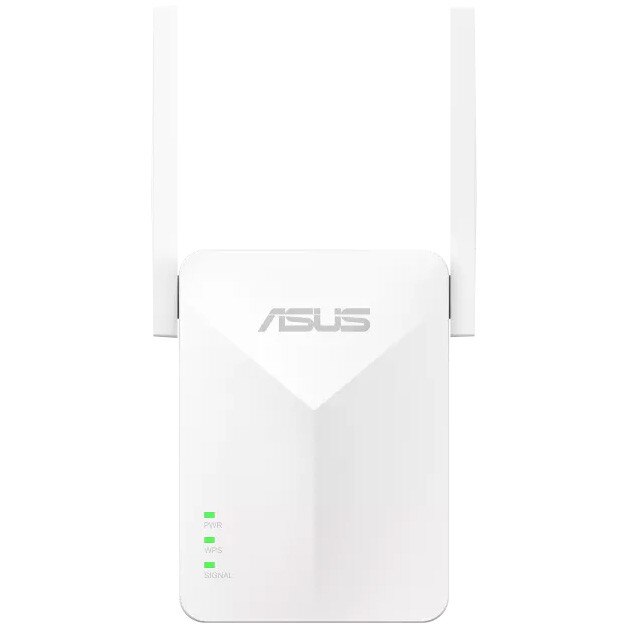 Fotografie Range Extender ASUS RP-AX50, AX1500, Dual-Band Wi-Fi 6 (802.11ax), 1201 + 300 Mbps, AiMesh, Repeater/AP Mode, 1× Gigabit RJ45, WPA3, WPS, 2× Antene Externe, Alb