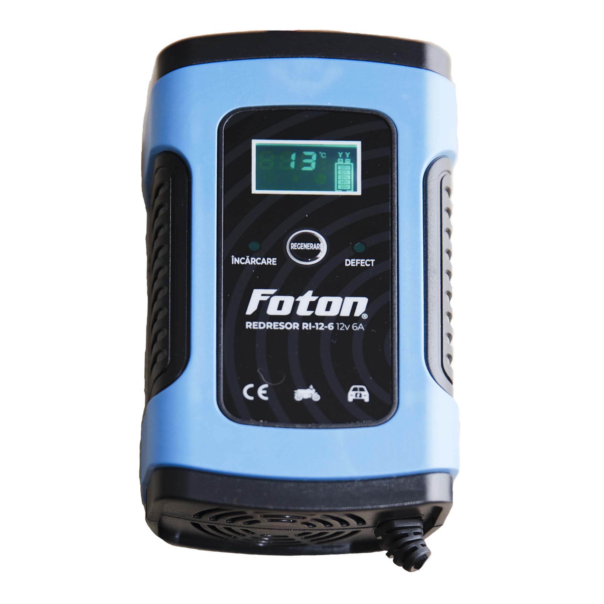 Fotografie Redresor auto inteligent Foton RI-12-6 ,functie regenerare/desulfatare, 12V/6A