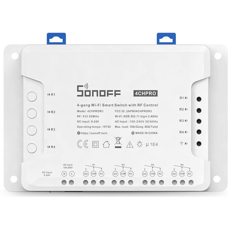 Fotografie Releu inteligent Sonoff 4CHPROR3, Wireless, 4 canale, compatibil Alexa/Google Home