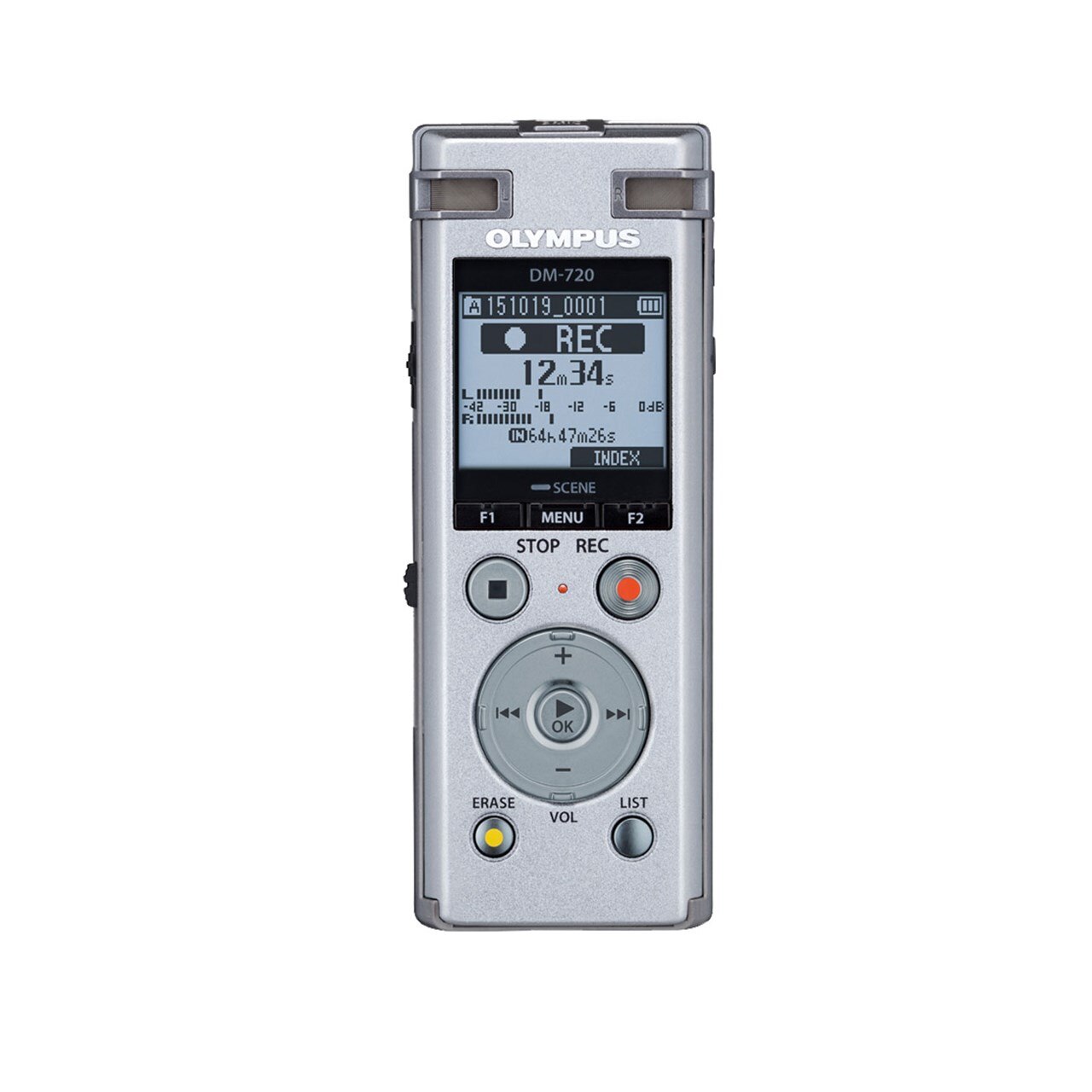 Fotografie Reportofon stereo Olympus DM-770, 8GB, ghidare vocala avansata, Argintiu