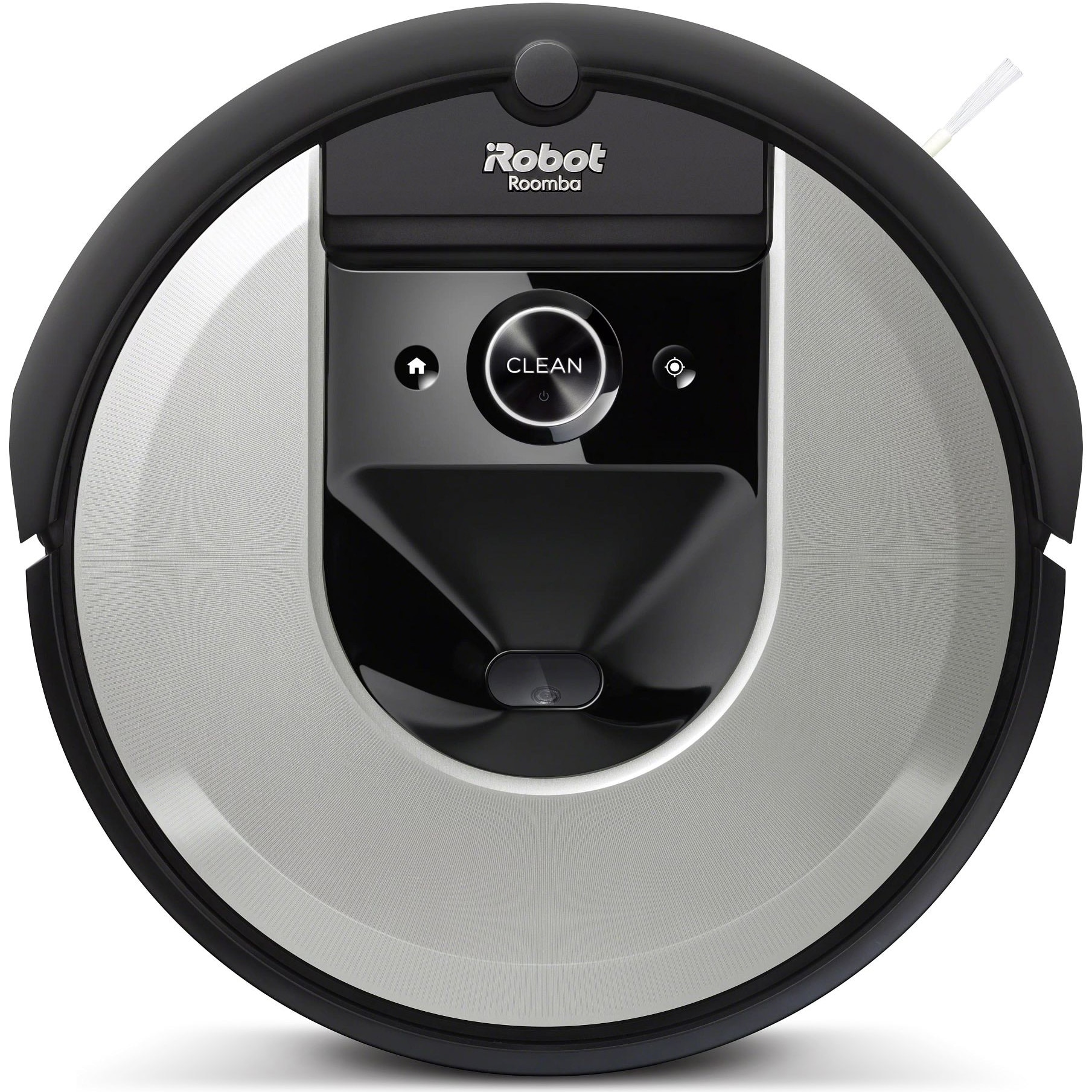 Fotografie Robot aspirator iRobot Roomba i7 (i7156), Li-ion, Consum 26Wh, Putere 10x, 10 harti, Bariere virtuale, Golire automata gunoi, WiFi, App, Alexa&Google, 3-Stage Cleaning System, Sistem aspirare mecanic+vacuum cu 2 perii, gri deschis