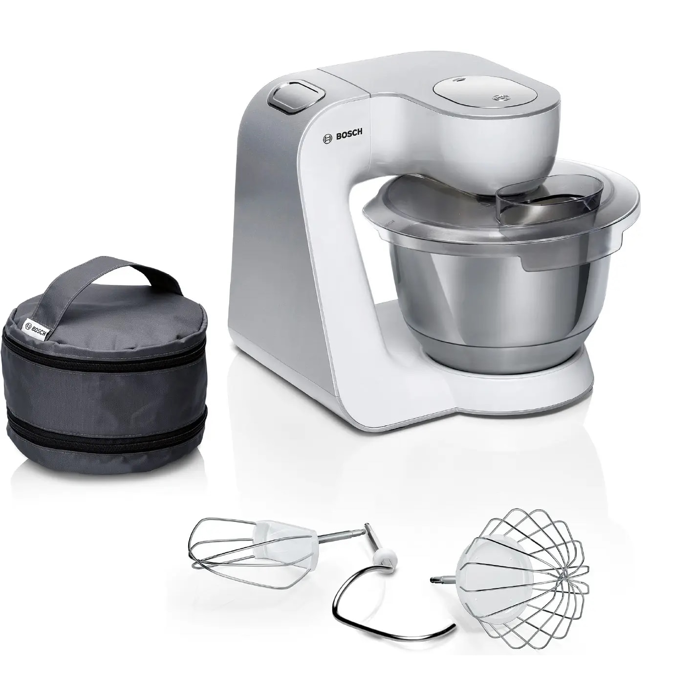 Fotografie Robot de bucatarie Bosch MUM58200, 1000 W, Bol otel inoxidabil 3.9 l, 7 viteze, mixare planetara 3D, argintiu