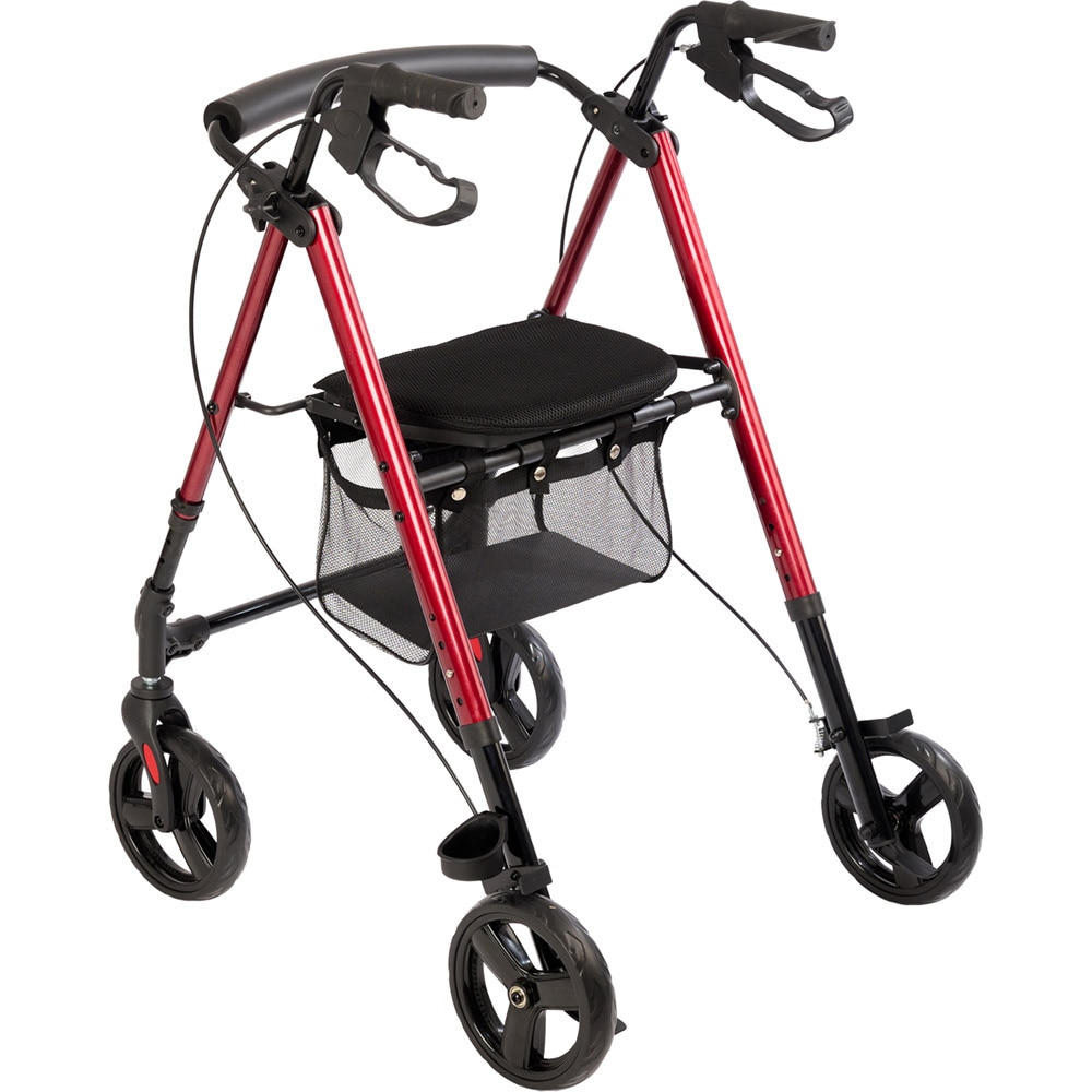 Fotografie Rolator cu 4 roti, din aluminiu, rosu, CMT-02-RED