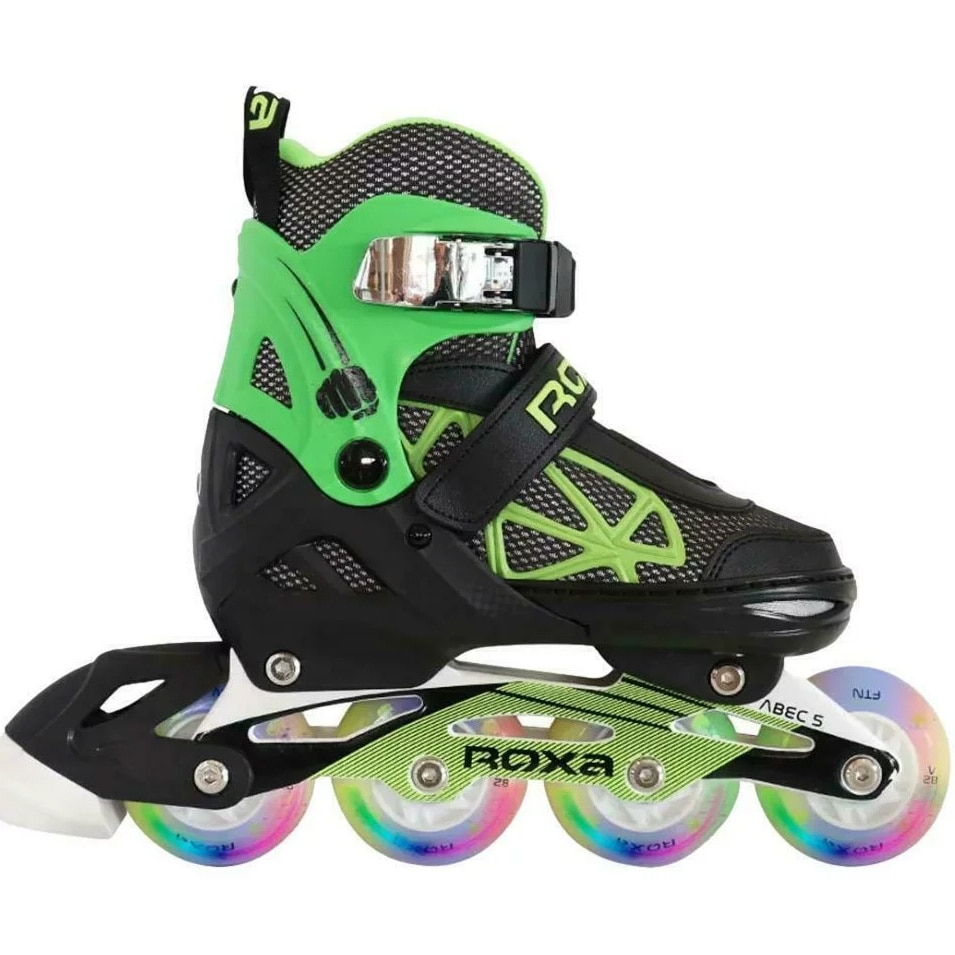 Fotografie Role copii Roxa Punch Inline, marime 39-42, negru/verde