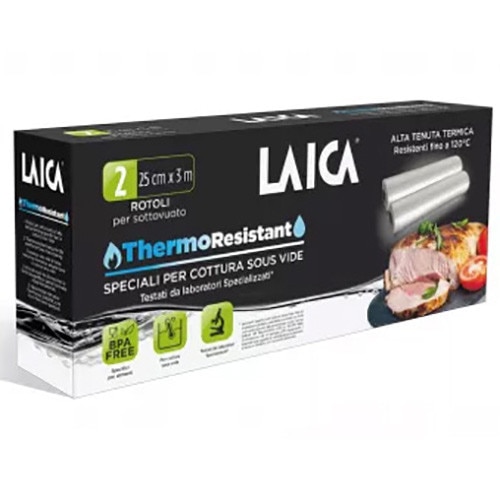 Fotografie Role pentru Sous Vide Laica ThermoResistant TR2000, 25 x 300 cm, 2 bucati, fara BPA
