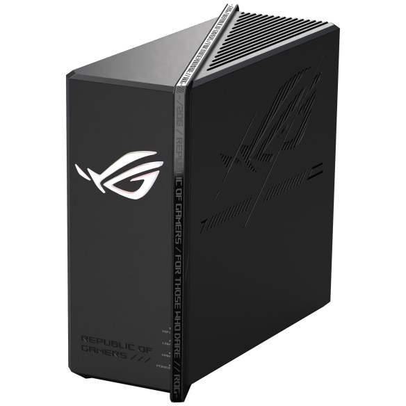 Fotografie Router Gaming Wireless ASUS ROG STRIX GS-BE18000, BE18000, Tri-Band, Quad-Core 2.0GHz CPU, 256MB/2GB Flash/RAM, 4K-QAM, AFC, 2.5G octa-port, detectare WAN AI, MLO, AiProtection Pro, VPN Fusion, multiple SSIDs, IPTV, MU-MIMO, BeAiProtection Pro, AiMesh