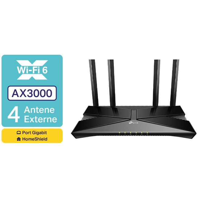Fotografie Router Wireless TP-Link Archer AX53, AX3000, Dual-Band, Wi-Fi 6, Dual-Core CPU, OFMA, Beamforming, HomeShield Security, Ultra-Low Latency, OneMesh™
