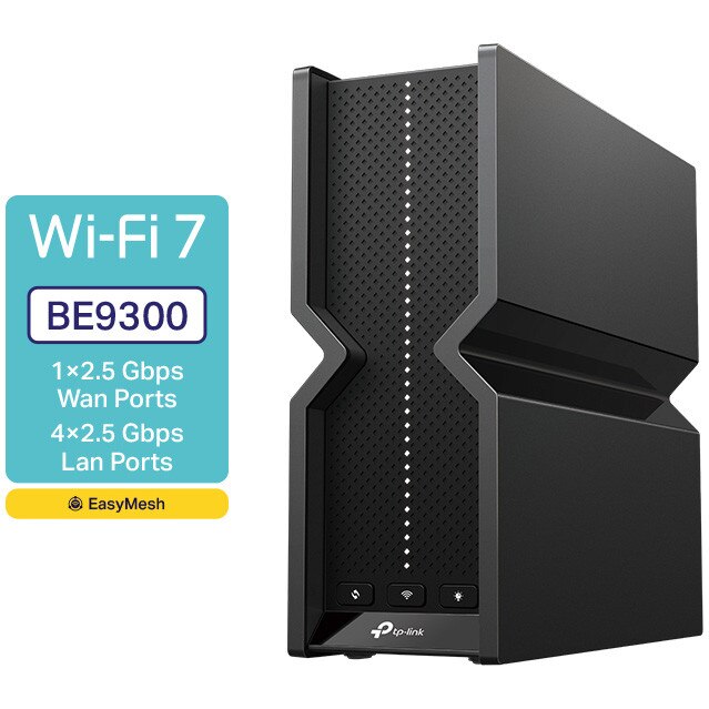 Fotografie Router Wireless TP-Link Archer BE550, BE9300, Tri-Band, Wi-Fi 7, OFMA, Beamforming, HomeShield Security, MLO, Compatibil cu EasyMesh, port 2.5G
