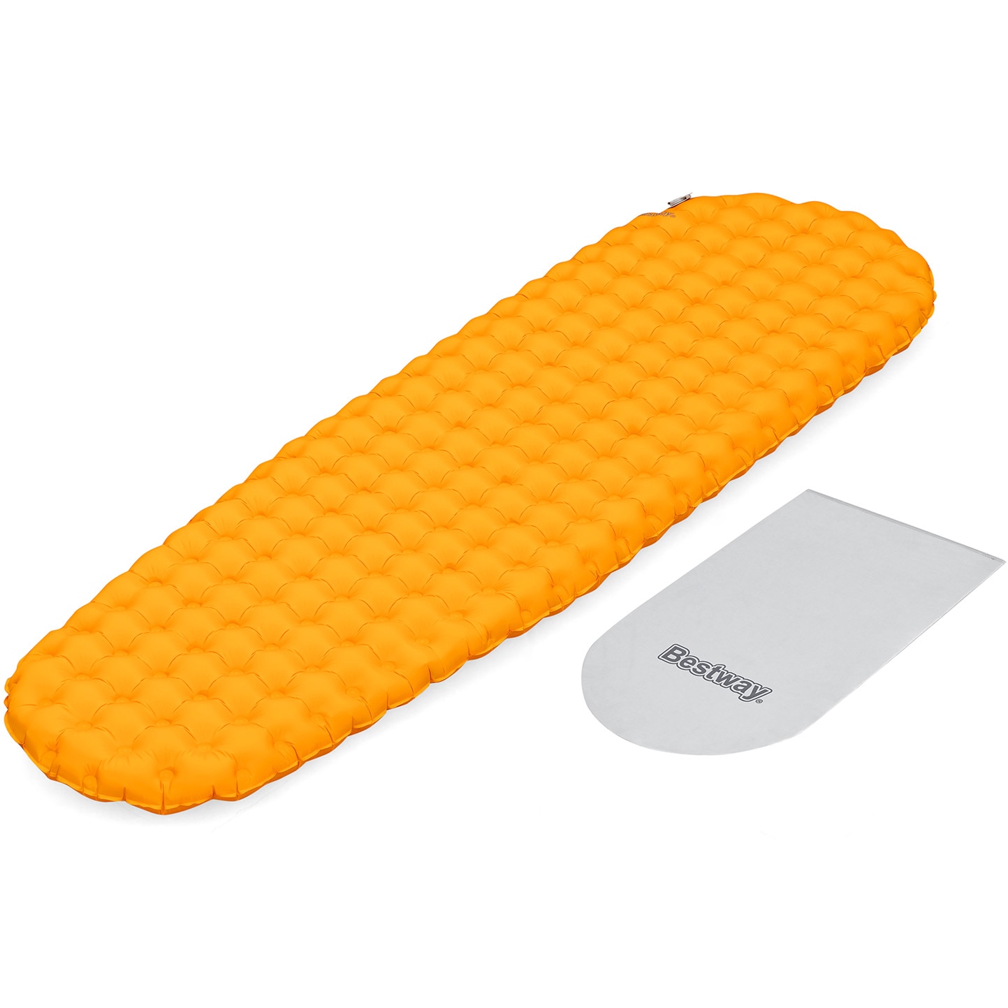 Fotografie Saltea gonflabila Bestway RidgeLite, cu izolatie, compatibila cu sac de dormit tip mumie, 1.83m x 51cm x 2.5cm, portocaliu
