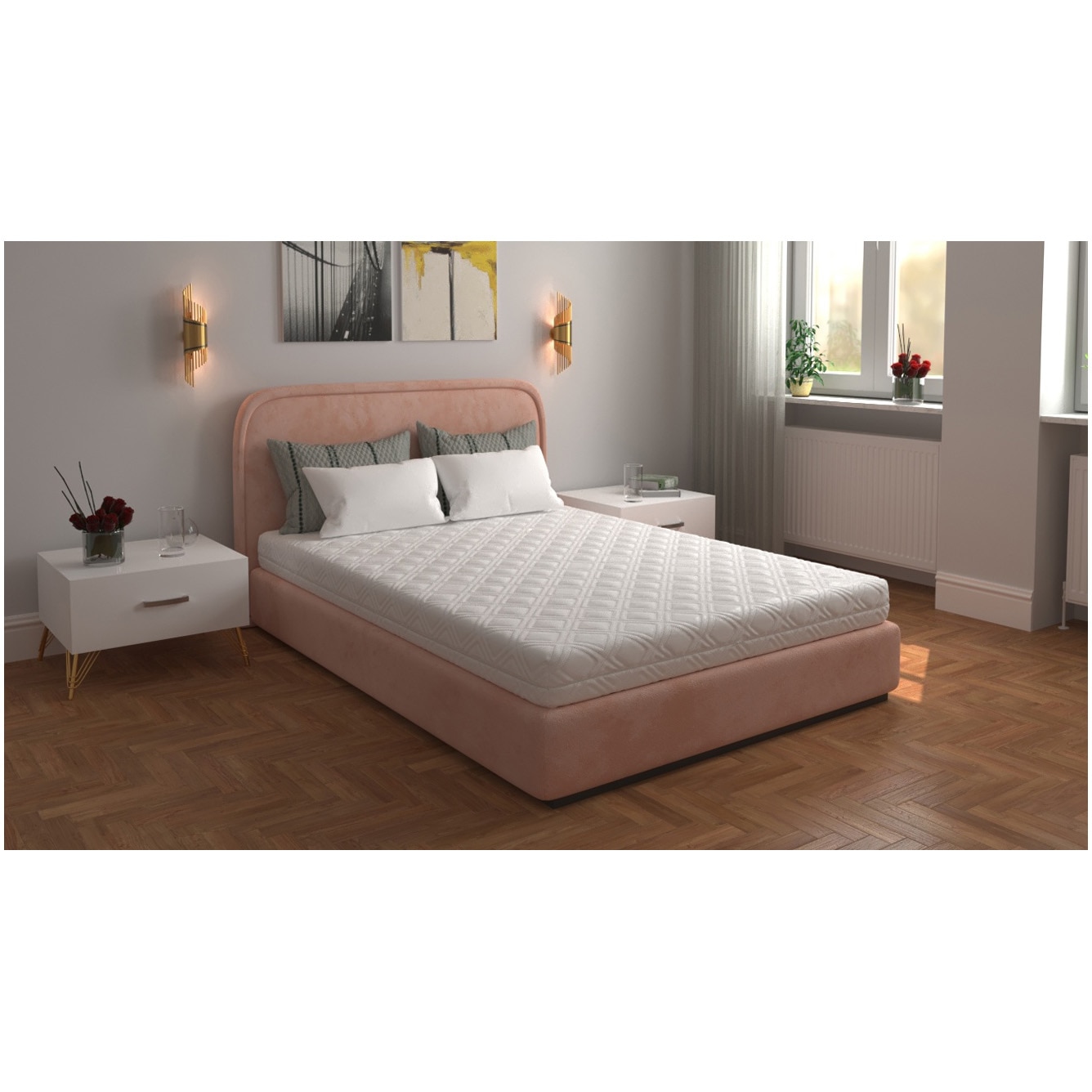 Fotografie Saltea ortopedica SOMNART, Ultrasleep, 120x190x17cm, spuma poliuretanica, husa detasabila cu fermoar, fermitate medie