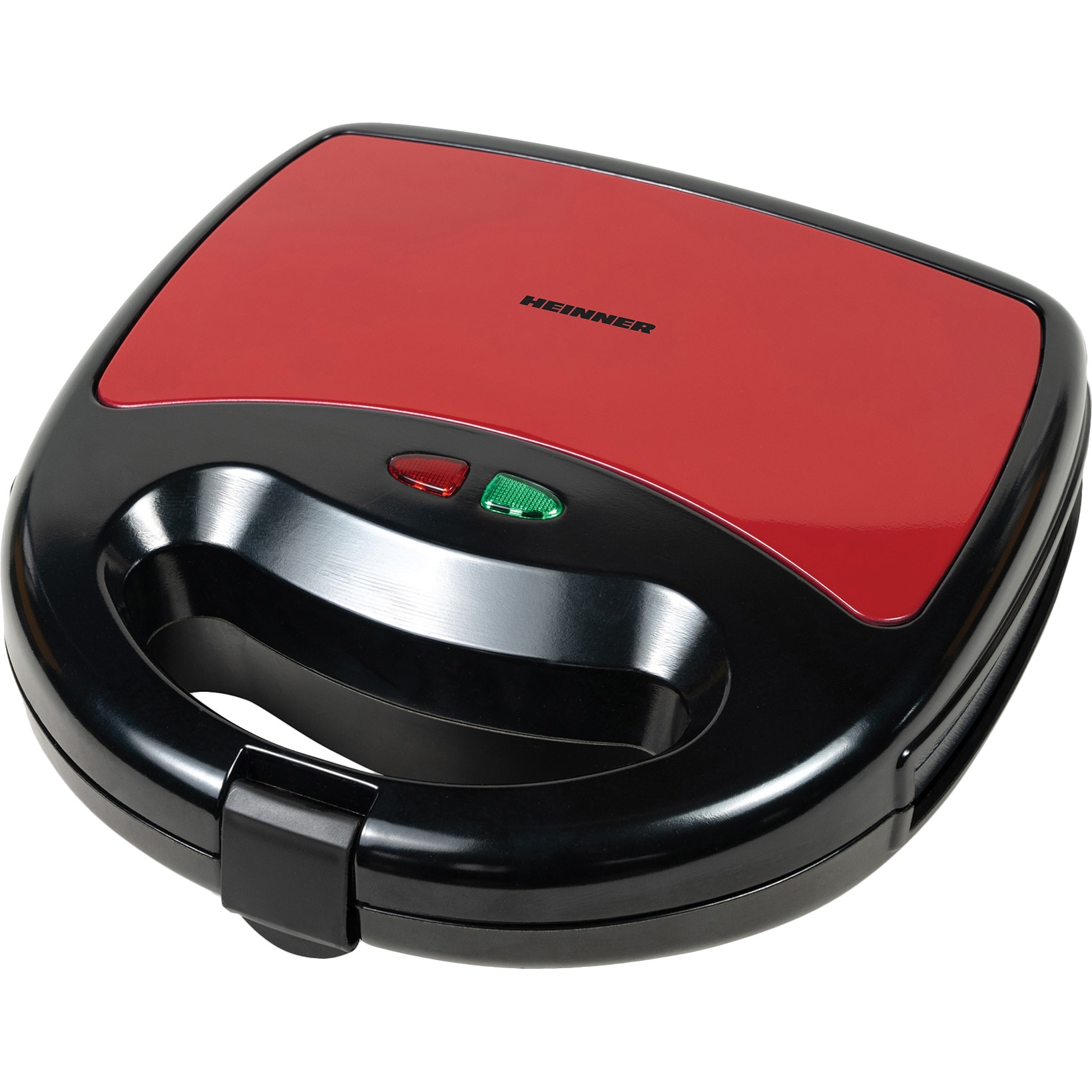Fotografie Sandwich maker Heinner Garnet 750 SM-K750BKRX, 750W, plite fixe, invelis antiaderent, capacitate: 2 sandwich-uri, negru/rosu