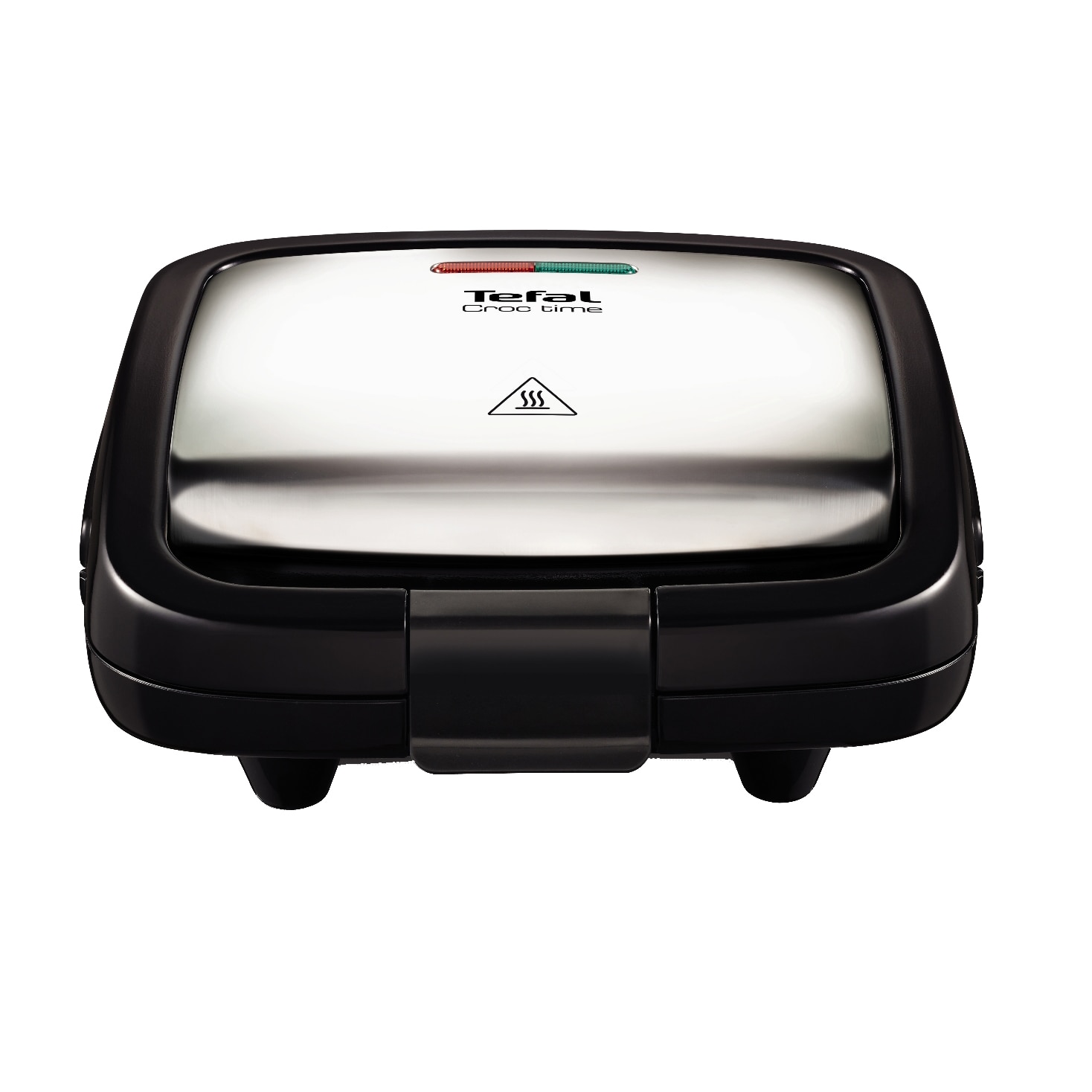 Fotografie Sandwich-maker Tefal Croc Time SM193D34, 700 W, maner izolat termic, invelis antiaderent, Inox/Negru