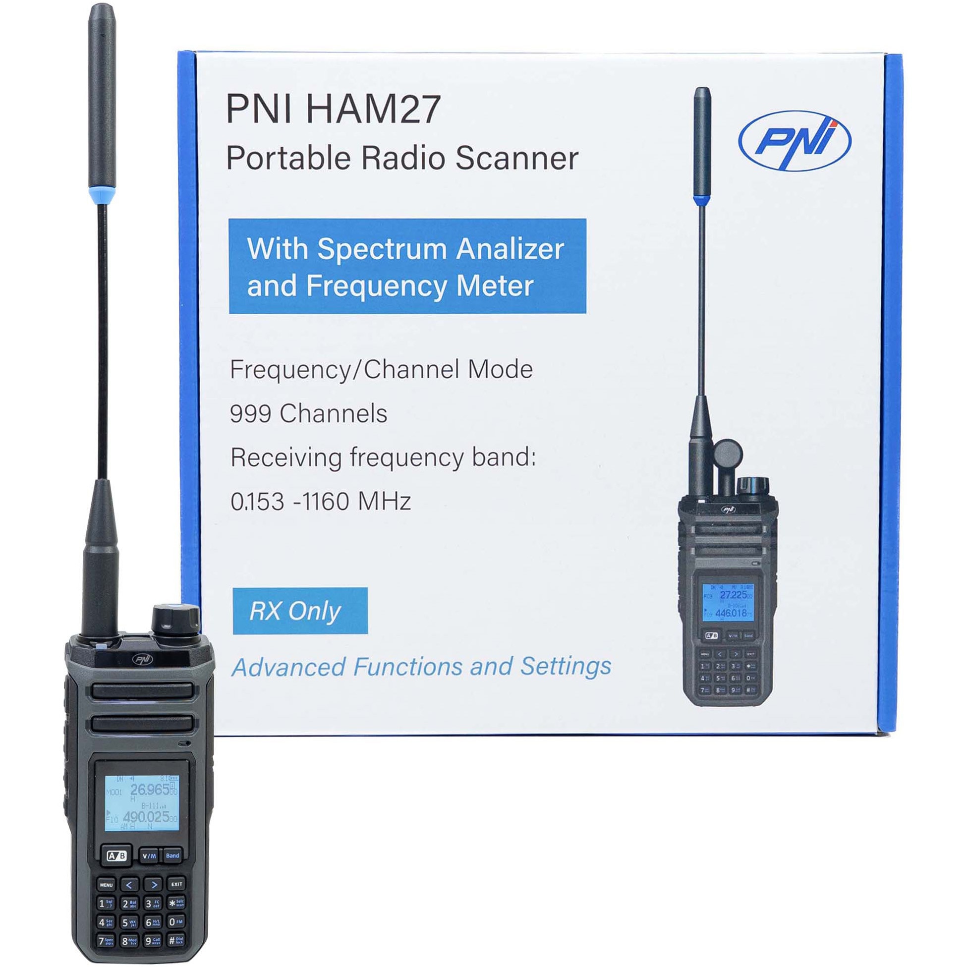Fotografie Scaner radio portabil PNI HAM27 multi banda pentru radioamatori, scaner in toate benzile