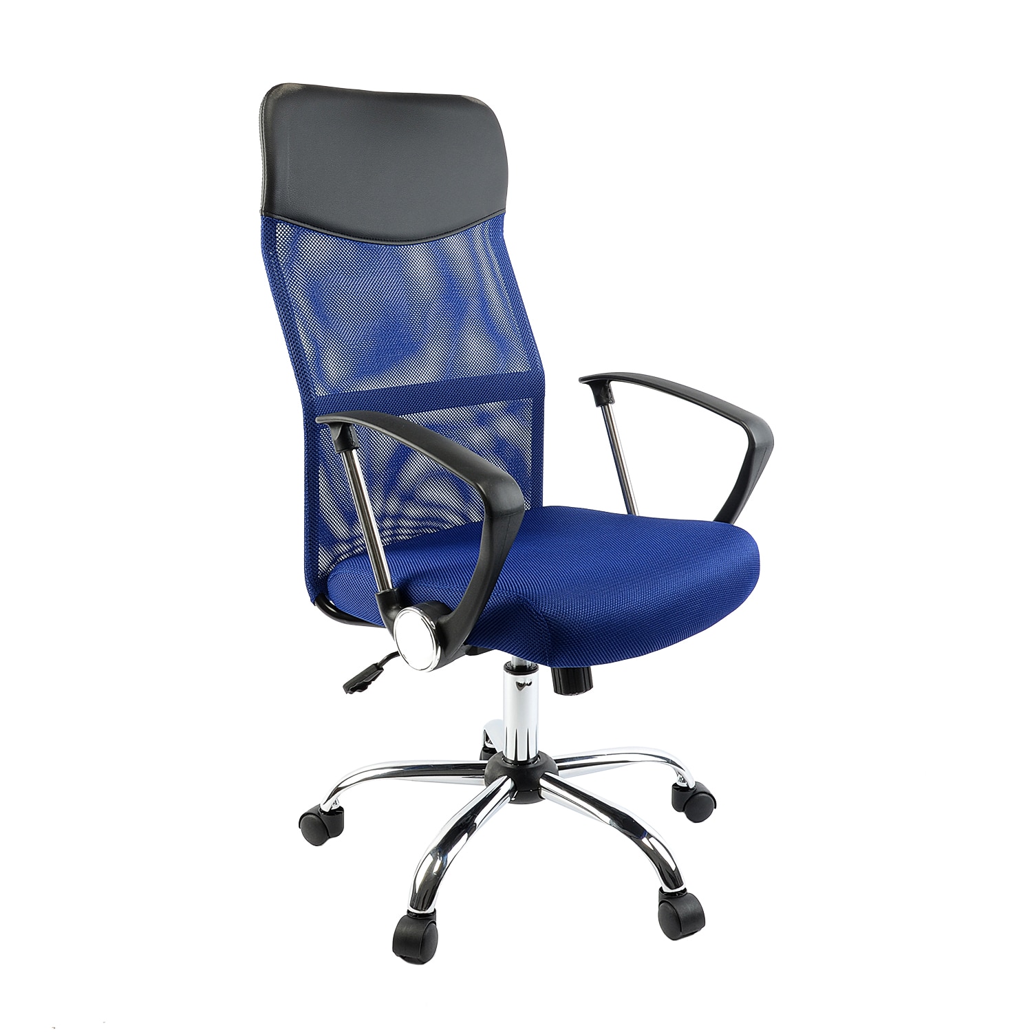 Fotografie Scaun de birou ergonomic Kring Fit, Mesh, inaltime reglabila, mecanism tilt,Negru/Albastru