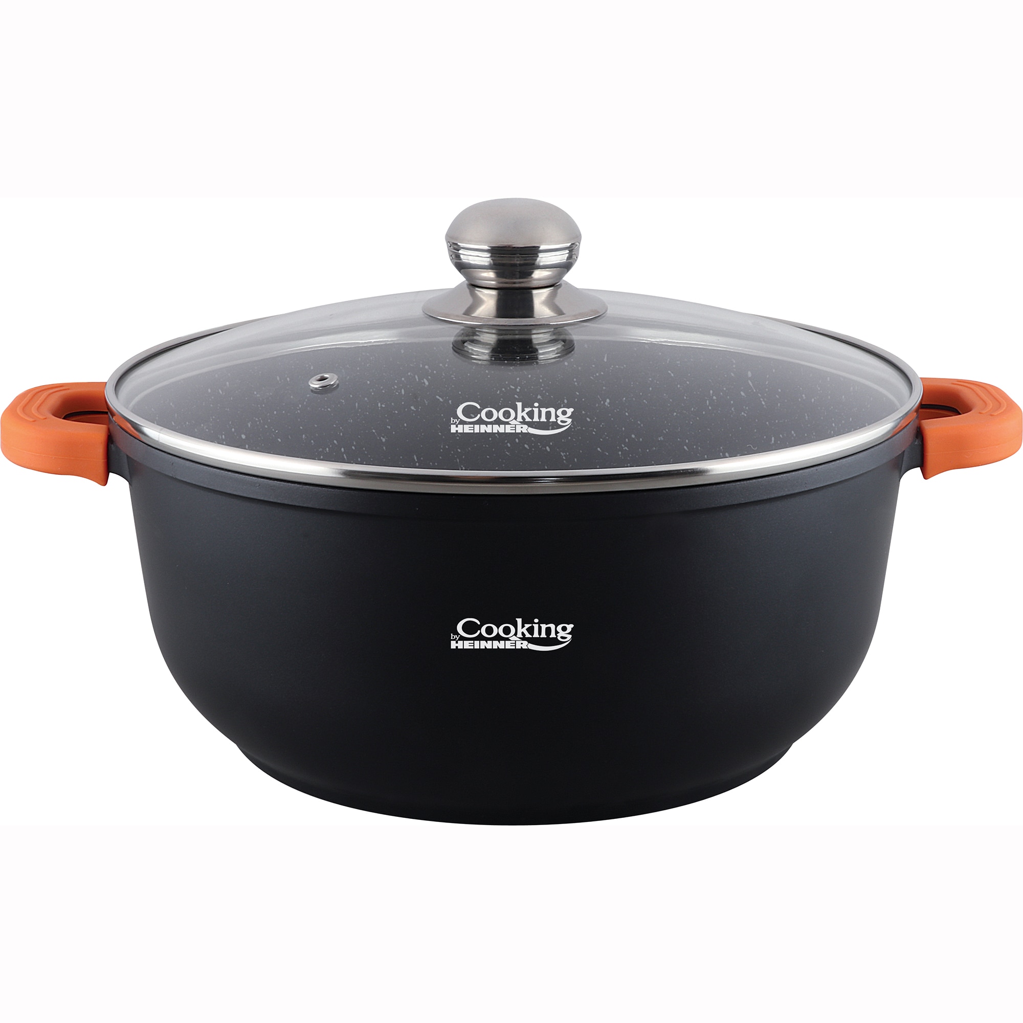 Fotografie Semioala din aluminiu turnat si capac Dark Line, inductie, 36x16 cm, 13.5 L