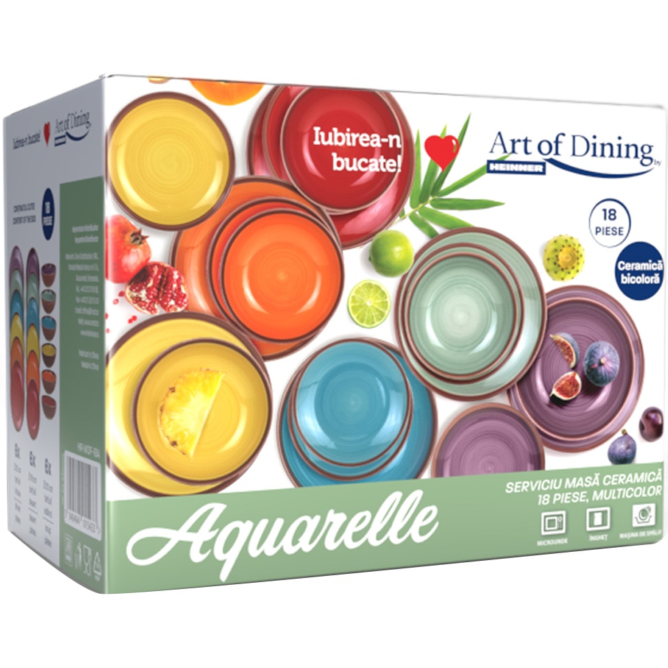 Fotografie Serviciu de masa Art of Dining by Heinner Aquarelle, ceramica, 18 piese