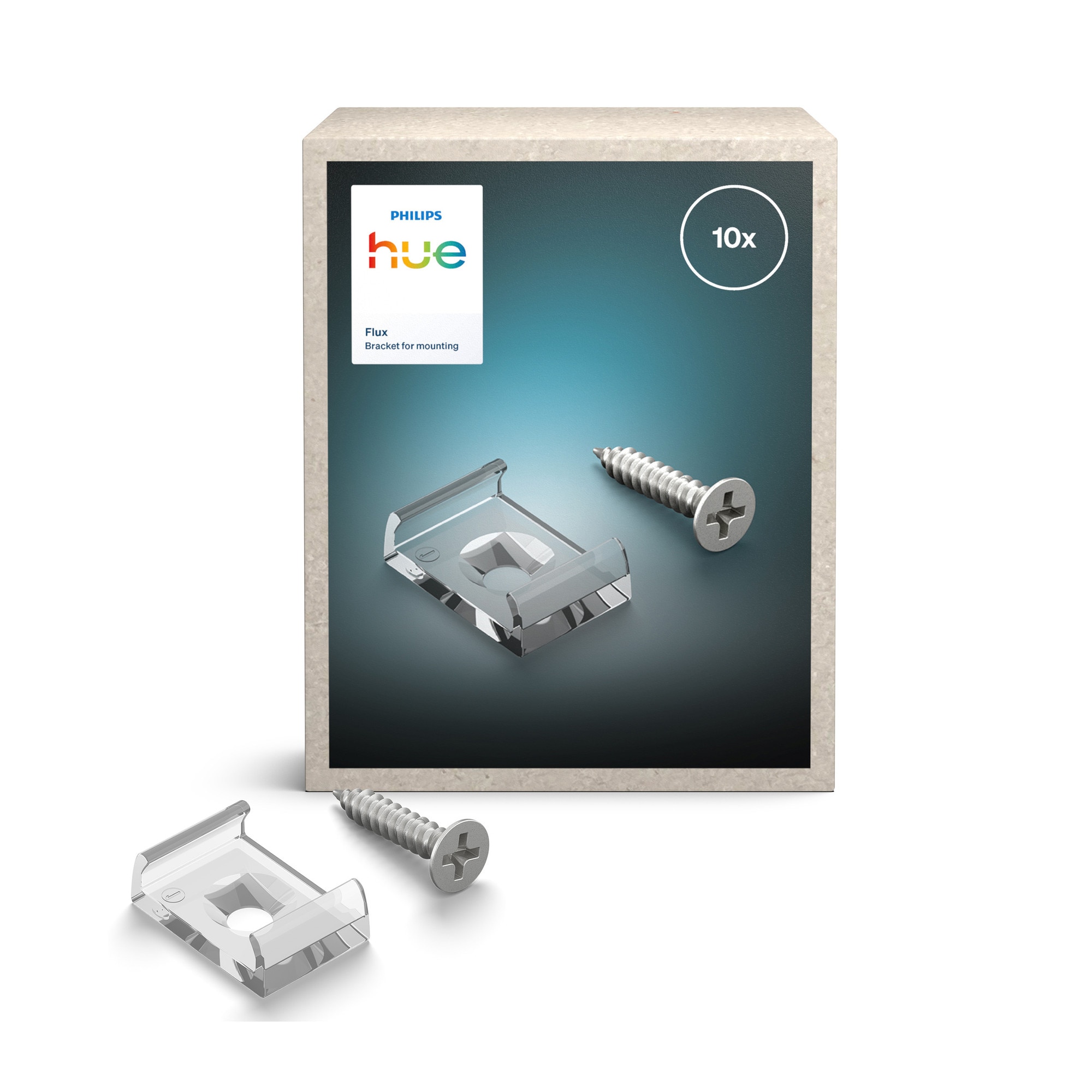 Fotografie Set 10 suport montaj banda LED Philips Hue Flux, material PC, transparent