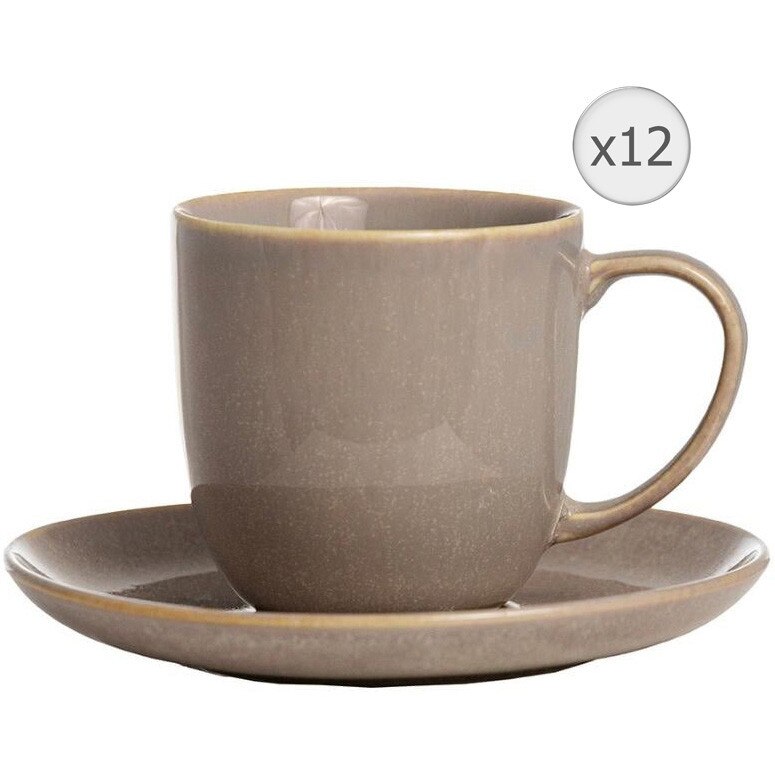 Fotografie Set 12 piese de cafea/ceai Villarte Antalya, portelan, 240 ml