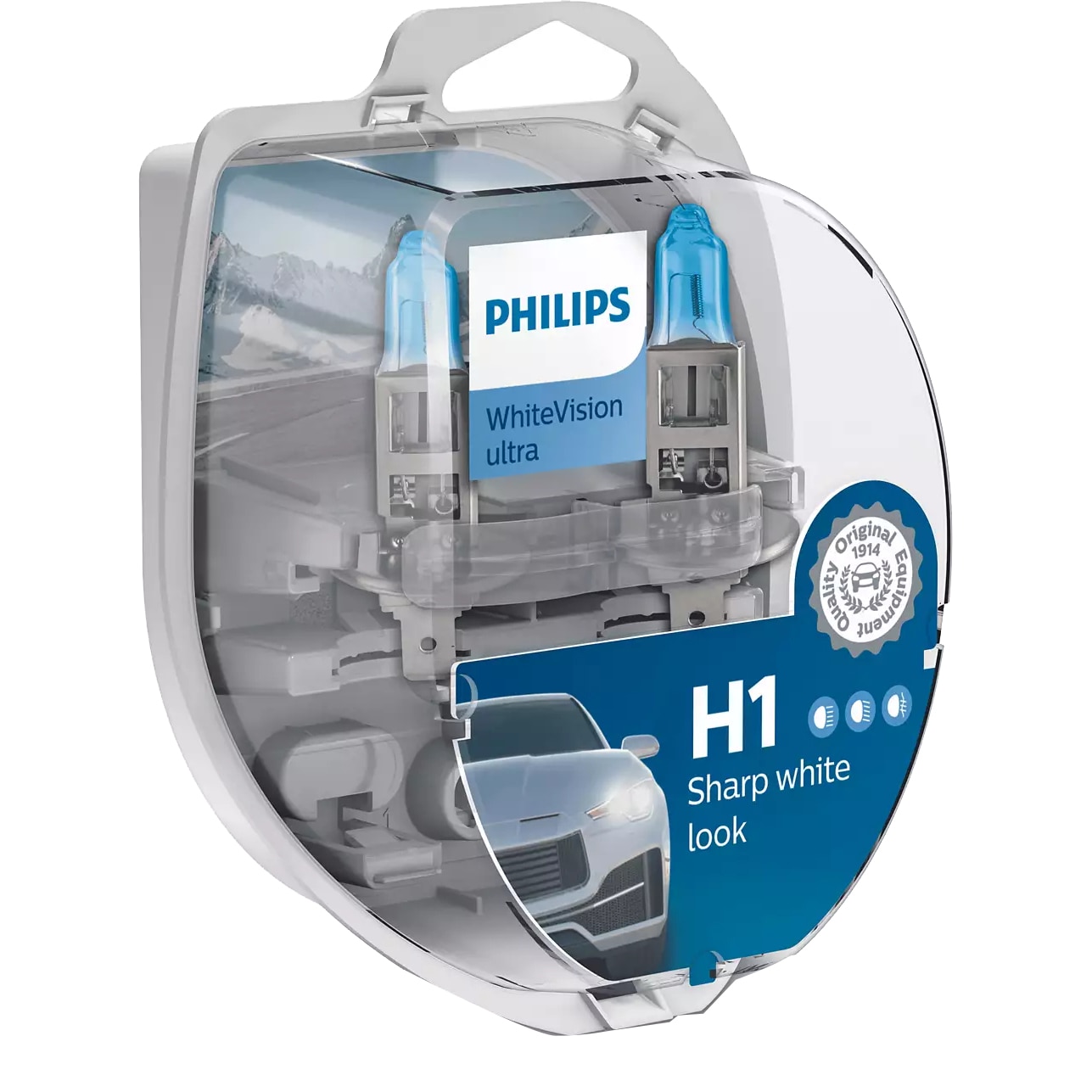 Fotografie Set 2 Becuri auto PHILIPS White Vision Ultra H1 12V 55W P14.5S