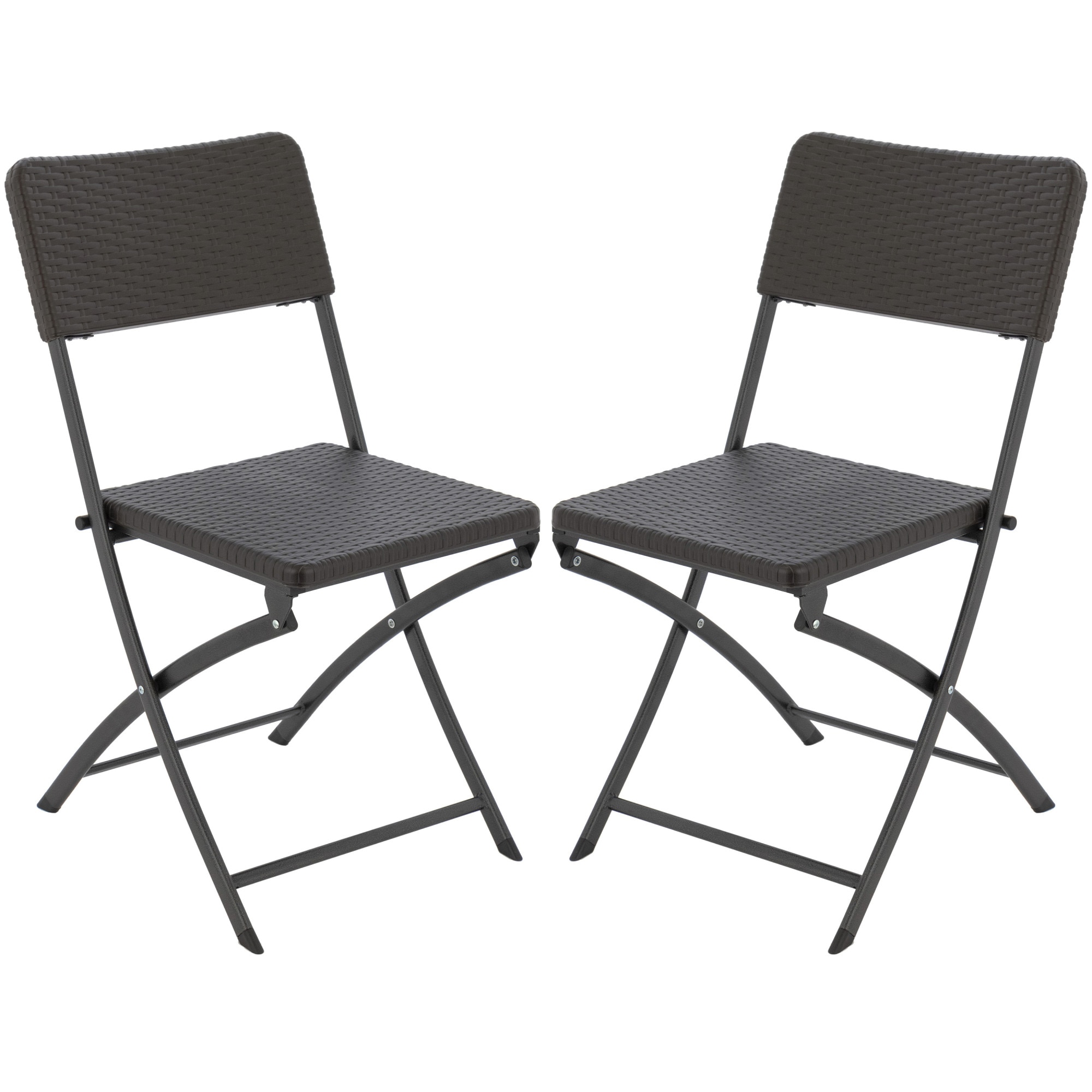 Fotografie Set 2 scaune pliante gradina/terasa/curte, Kring Banquette, 57x44.5x80.5, metal/plastic, culoare maro