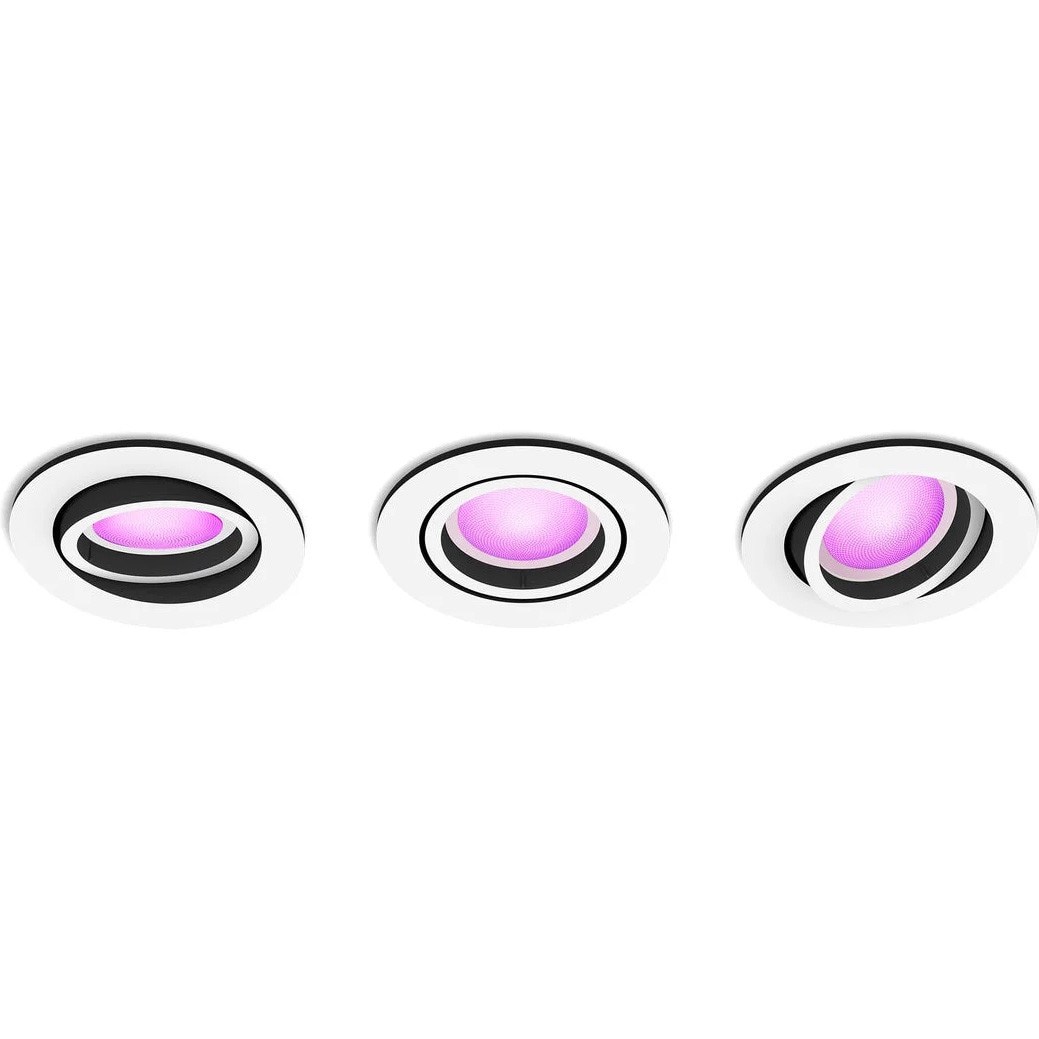 Fotografie Set 3 spoturi Philips Hue Centura White RD, 3 x GU10, 3 x 4.2 W, 1200 lm, IP20, 70 mm diametru, 2000-6500 K, Wi-Fi, Bluetooth, Zigbee