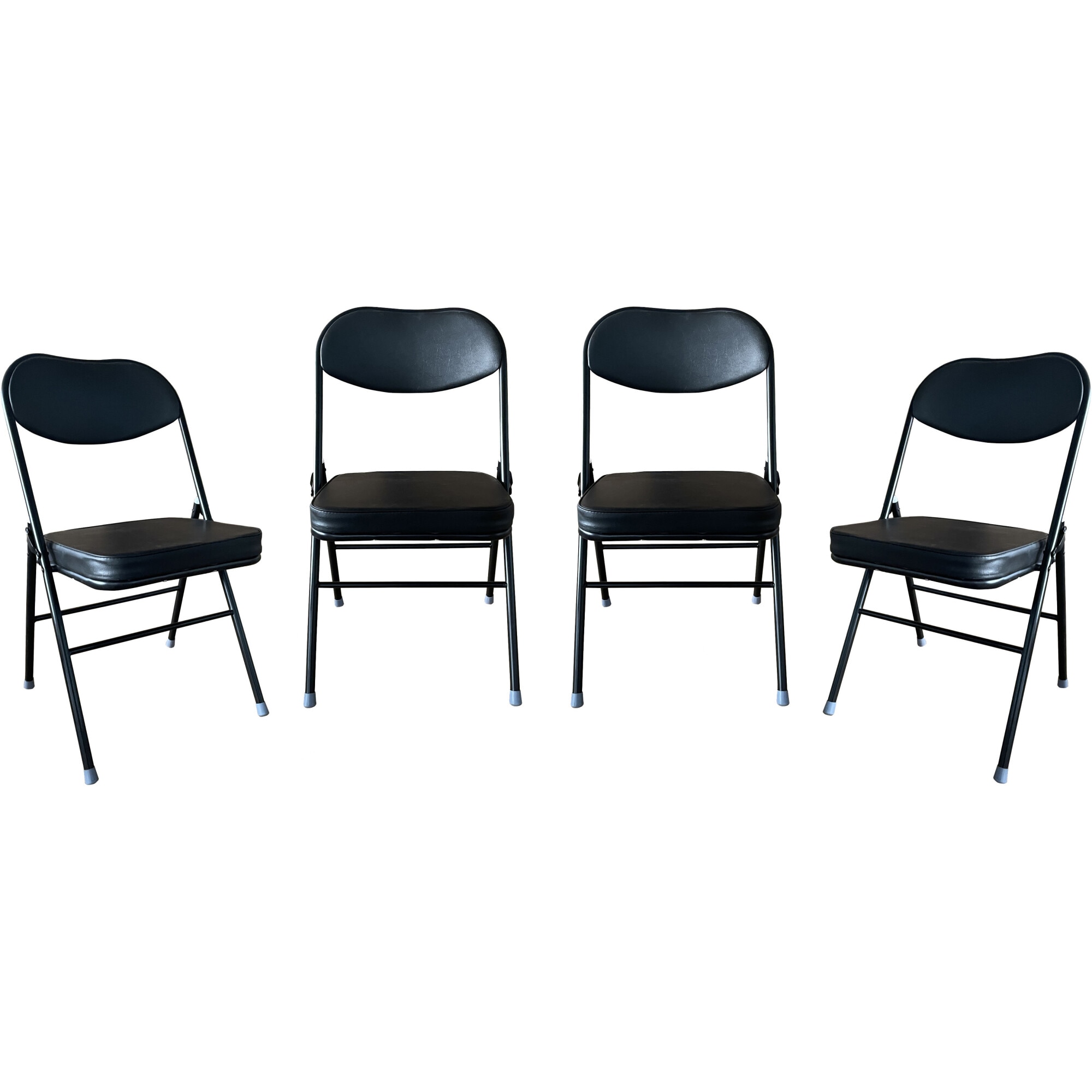 Fotografie Set 4 scaune pliabile Kring Anders, baza metal, Negru
