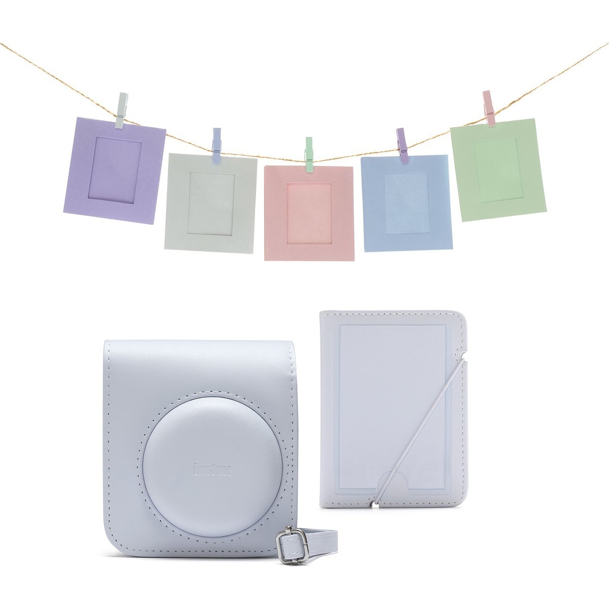 Fotografie Set Acc Fujifilm Instax Mini 12-Husa, Album, 10 Rame, Clay White