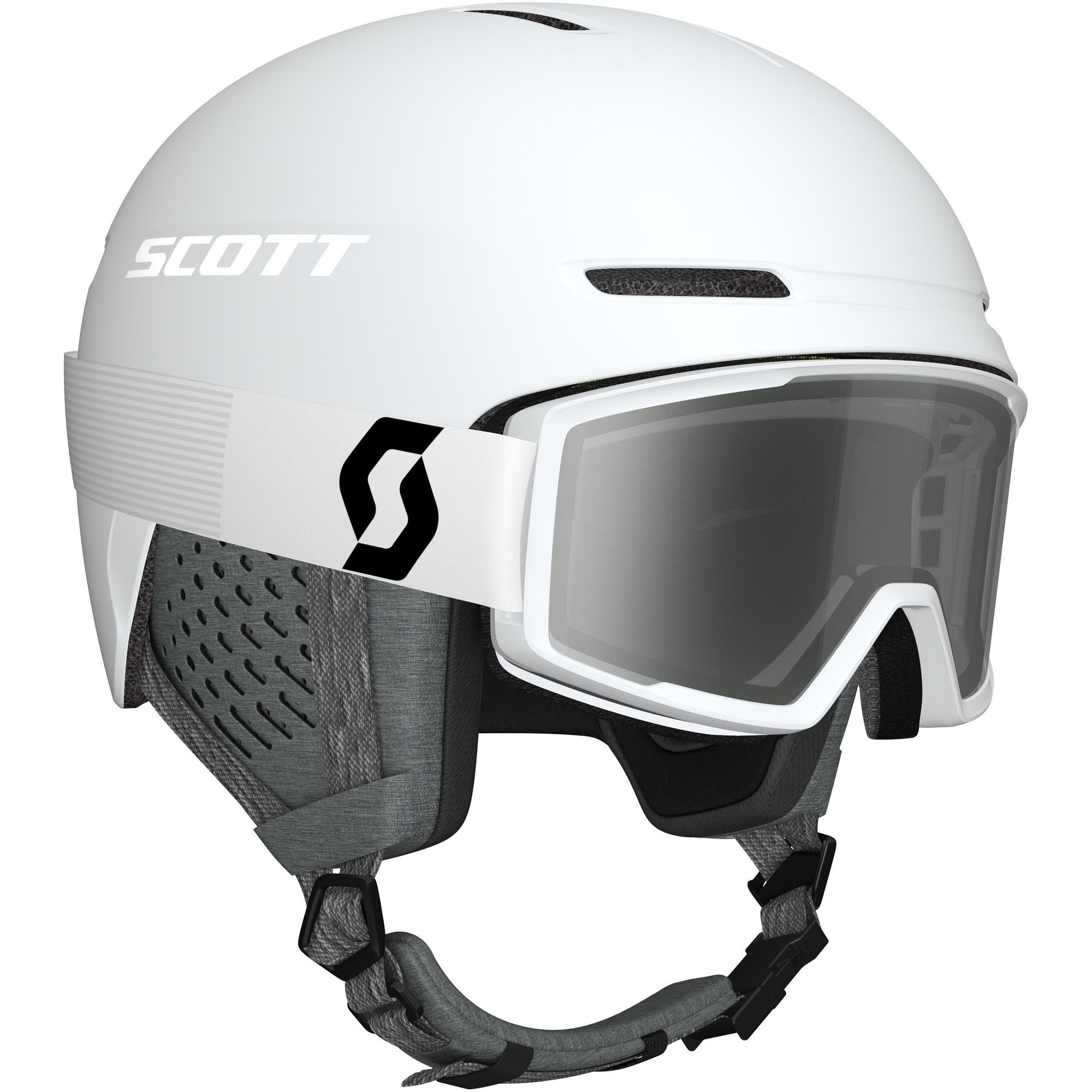 Fotografie Set casca si ochelari ski Scott Track+Factor, marime M(55-59cm), alb
