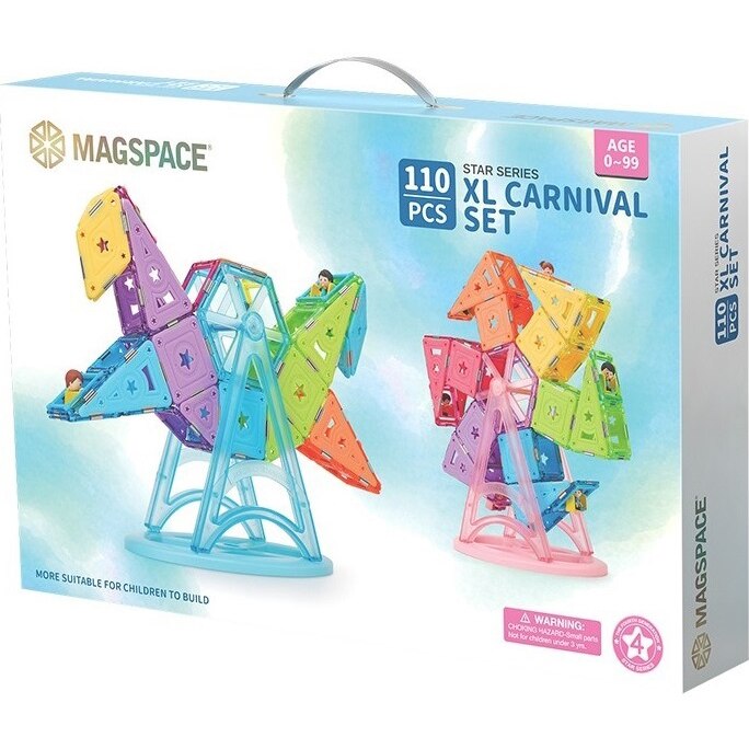 Fotografie Set de constructie magnetic Magspace - Carnival set XL, 110 piese