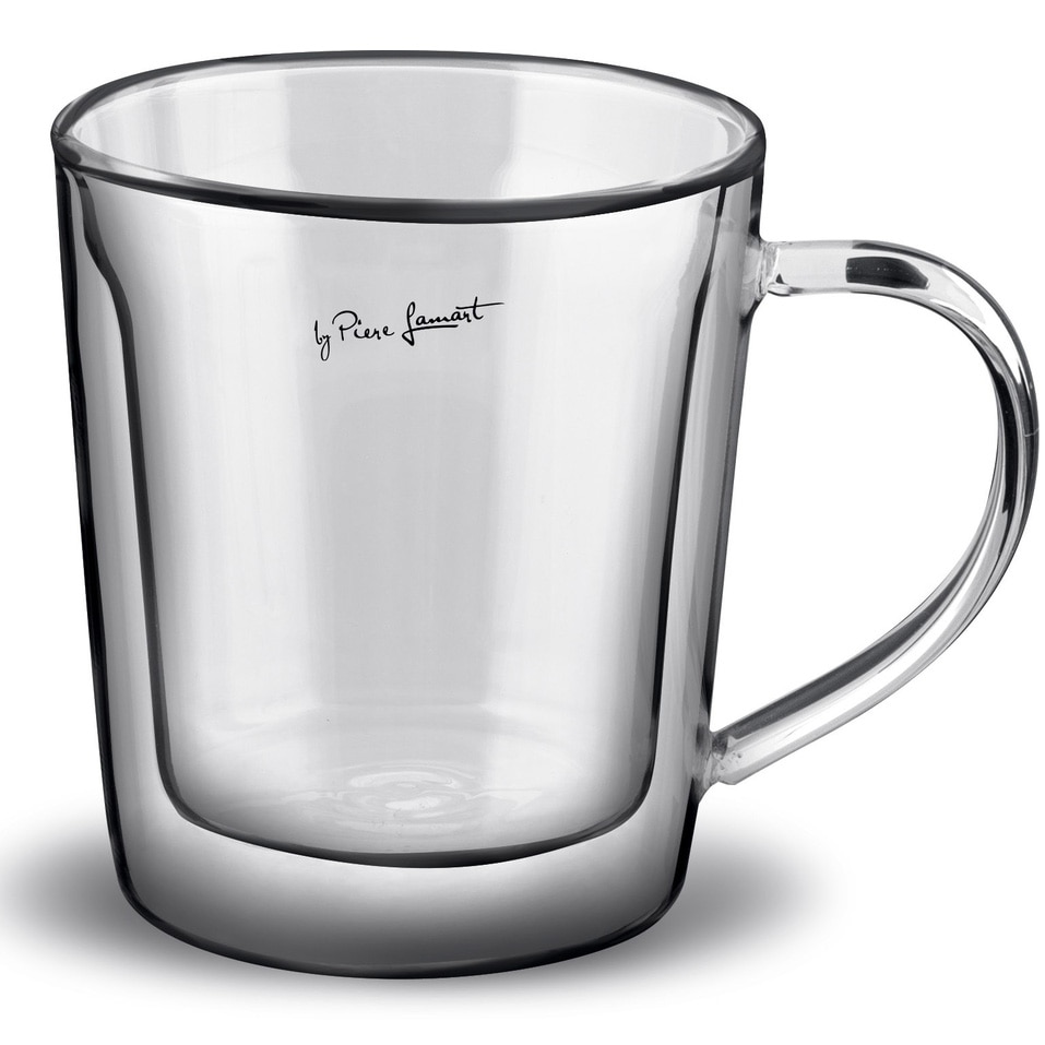 Fotografie Set doua cani dublu borosilicate THERMO pentru bauturi reci si calde350 ml