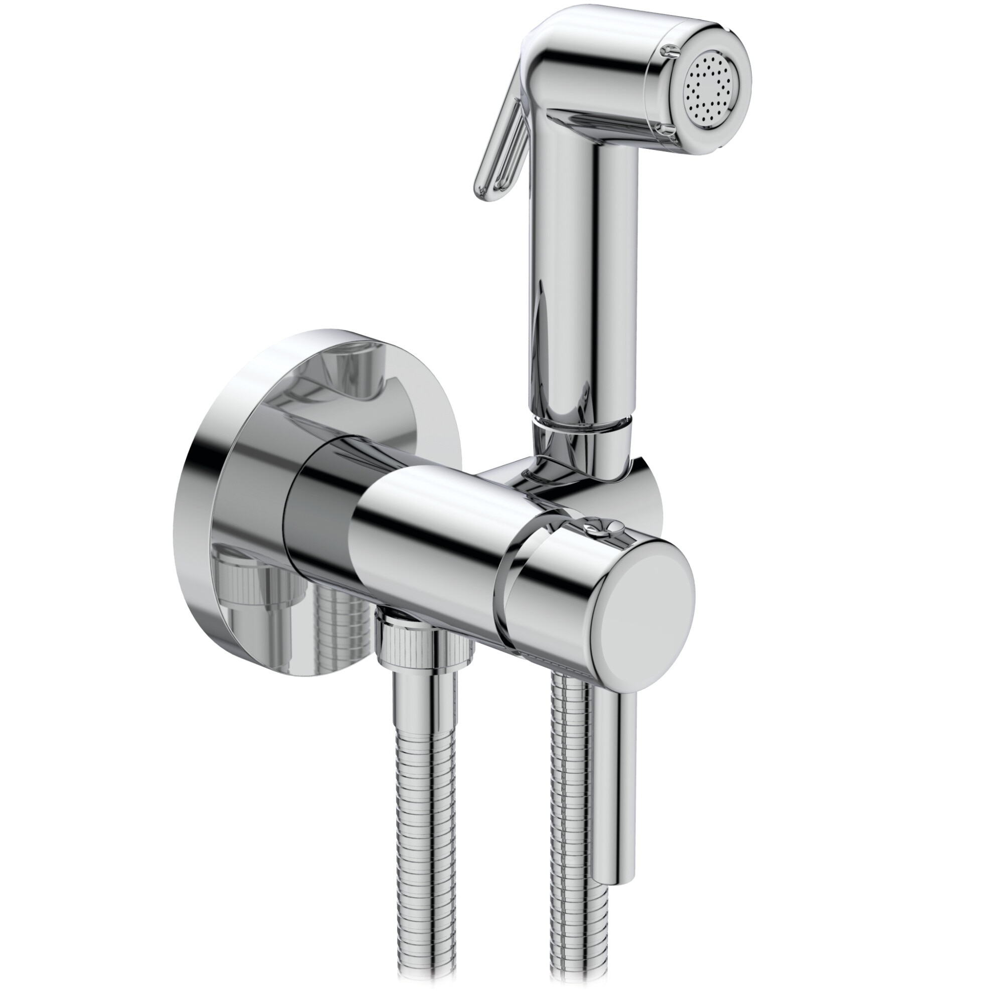 Fotografie Set dus igiena intima Ideal Standard Ideal Spray BD130AA, Baterie, monocomanda, cartus ceramic + Para dus, suport dus, furtun dus 1500 mm, Crom lucios