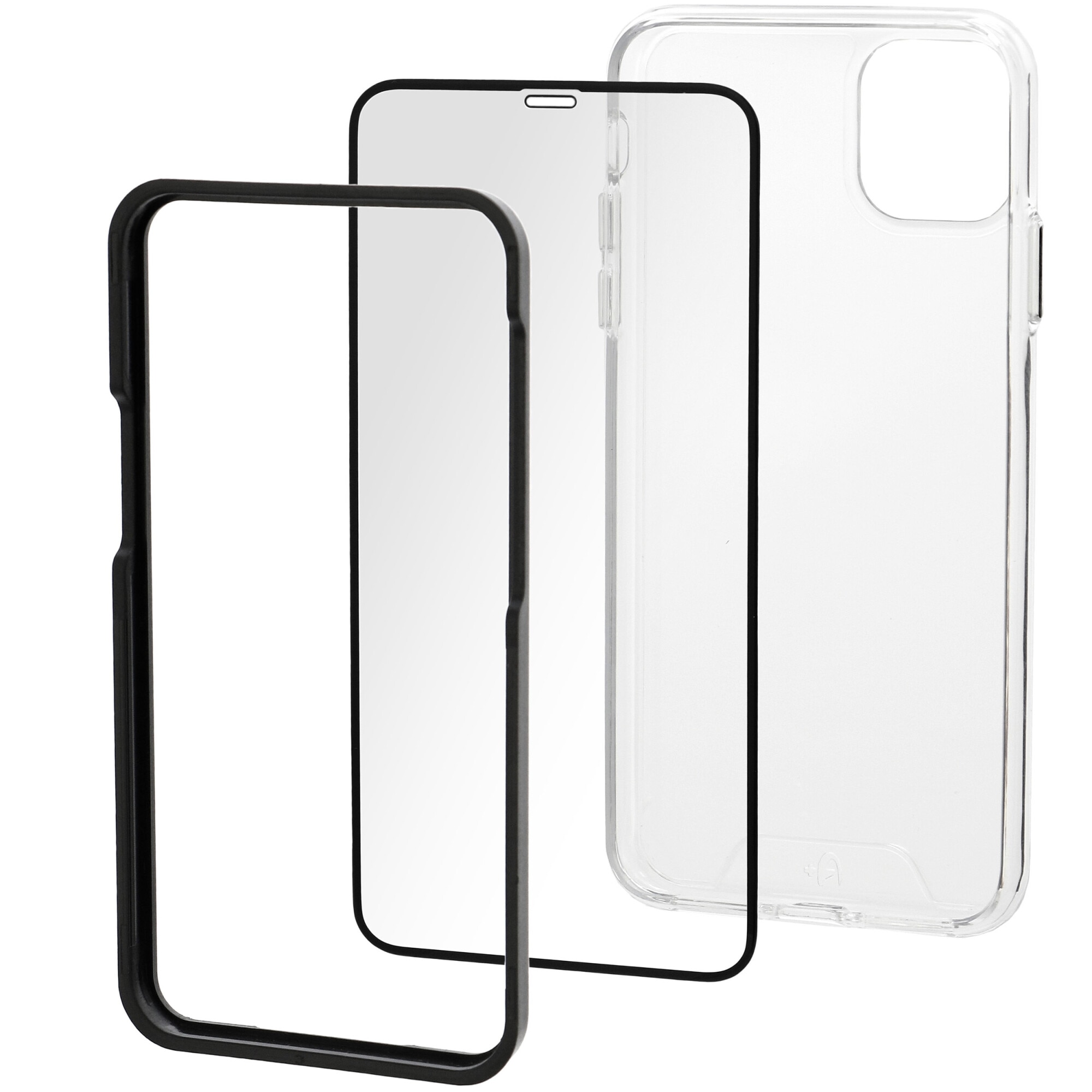 Fotografie Set Folie de protectie A+ Tempered Glass 3D/ Husa transparenta silicon A+ pentru iPhone 12 mini 5.4''