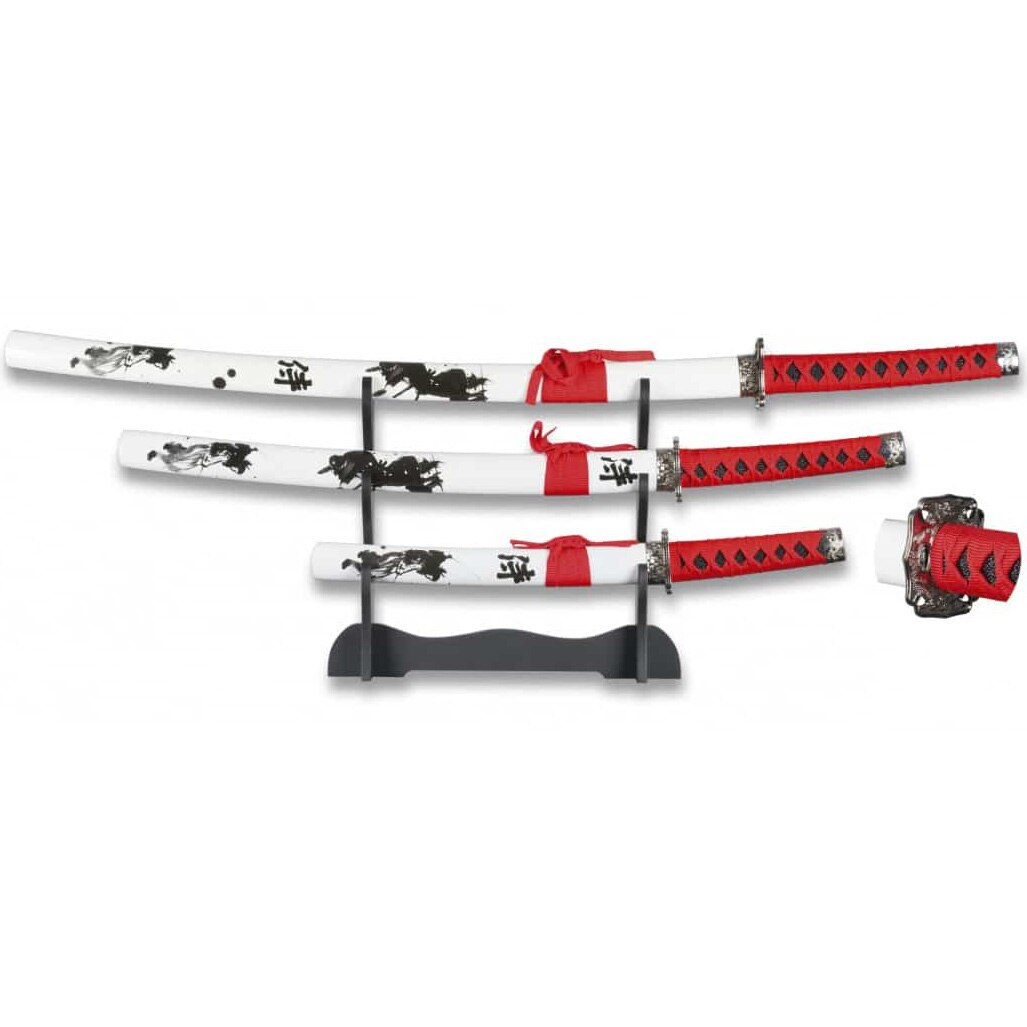 Fotografie Set katana alb cu suport Albainox 32138