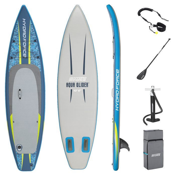 Fotografie Set placa SUP Hydro-Force Aqua Glider, 3.20m x 79cm x 12cm, pompa inclusa, padela aluminiu 200cm