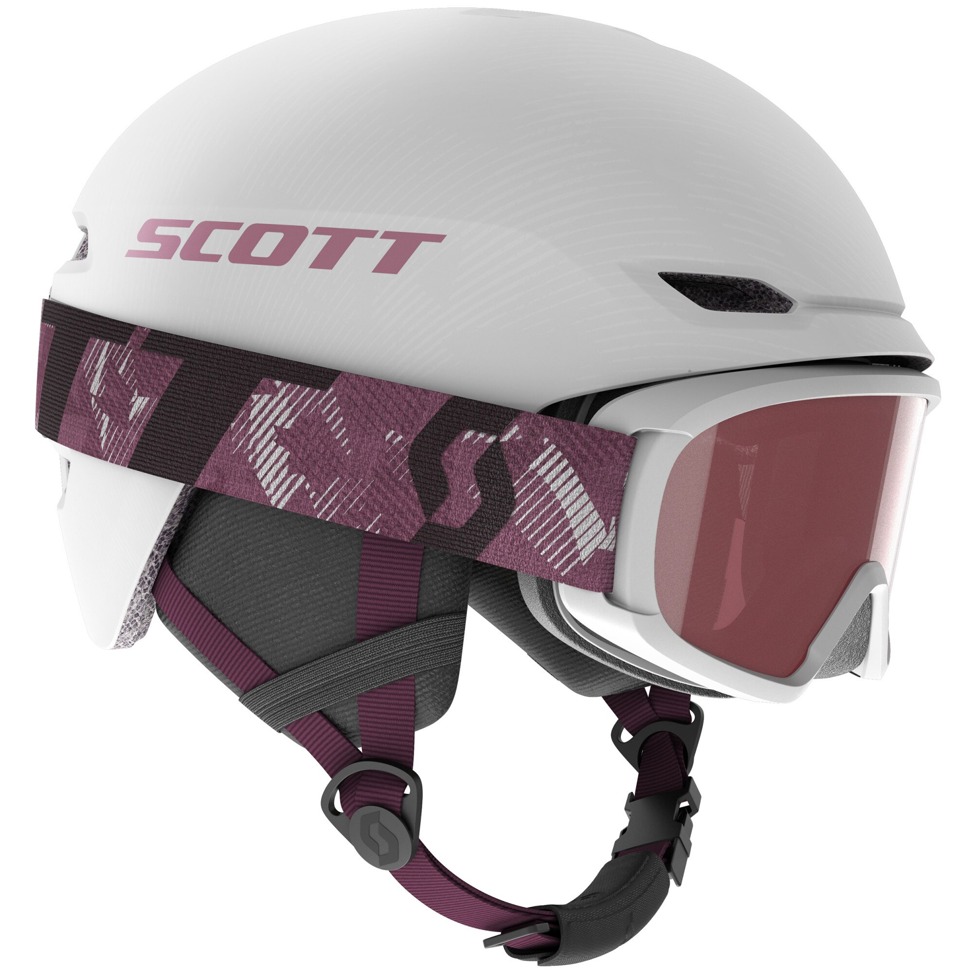 Fotografie Set ski Scott casca Keeper 2 + ochelari Witty,Copii,Alb/Roz,S
