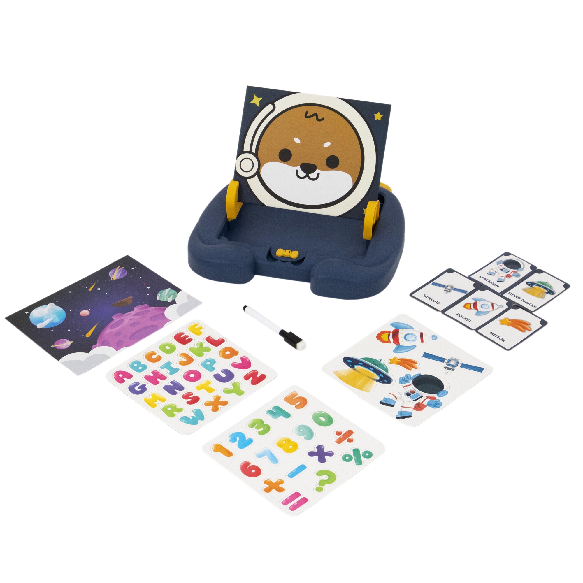 Fotografie Set tabla Mappy 3in1, include litere si cifre magnetice, albastru