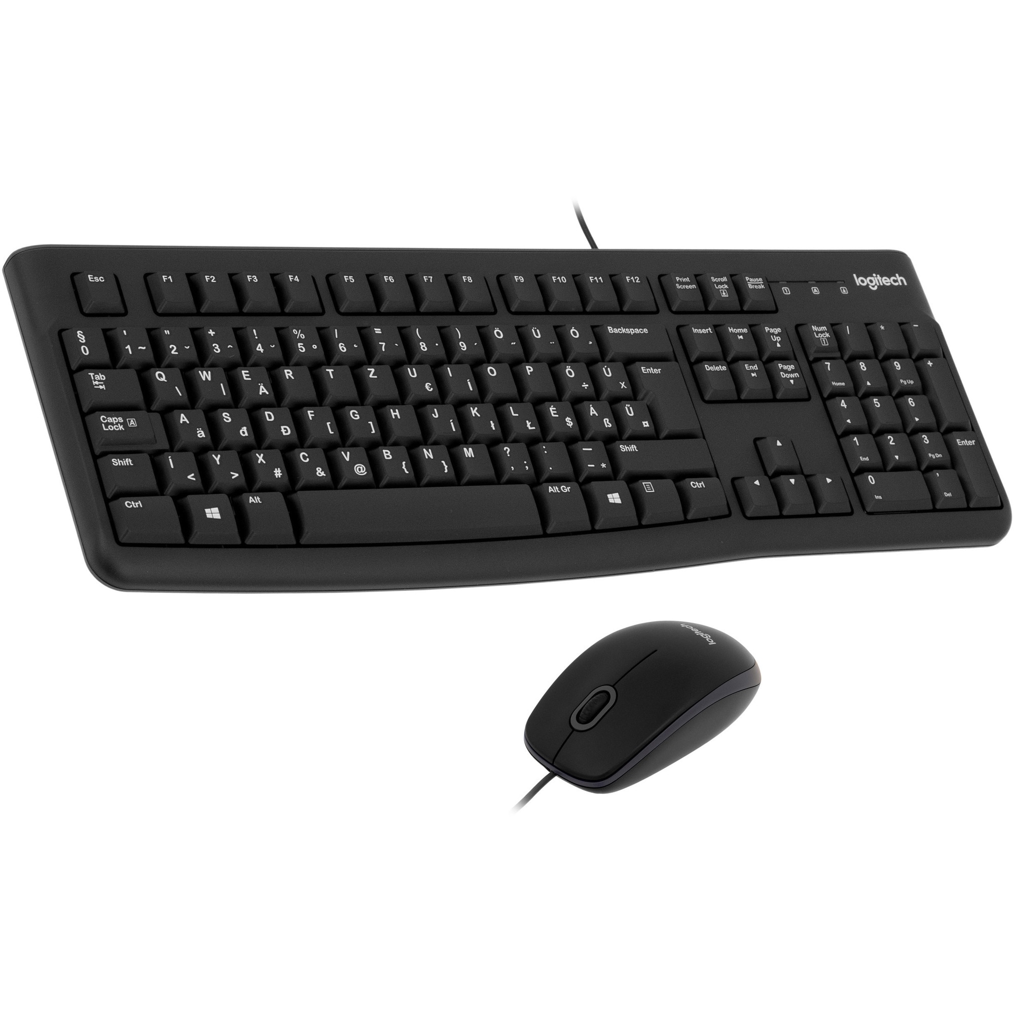 Fotografie Set Tastatura +Mouse cu fir, Logitech, Limba maghiara, Negru