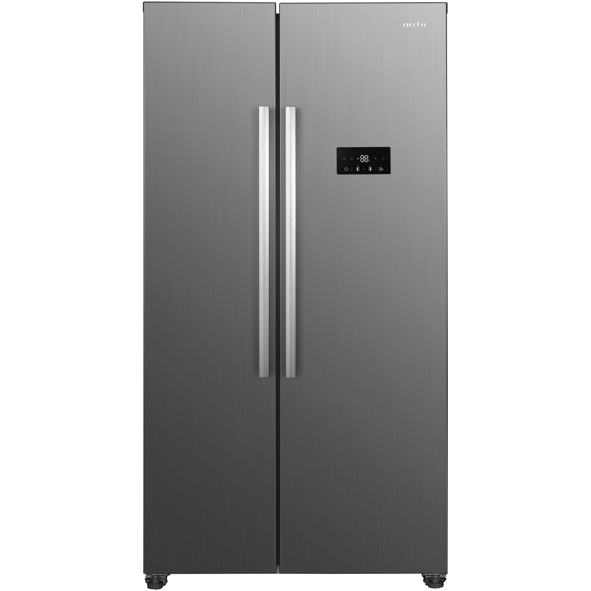 Fotografie Side by side Arctic AS427E4NMT, 442 l, Full No Frost, Compresor Silent Inverter, Air Flow Dual Tech, Display cu touch control, Holiday Mode, Clasa E, H 177 cm, Inox