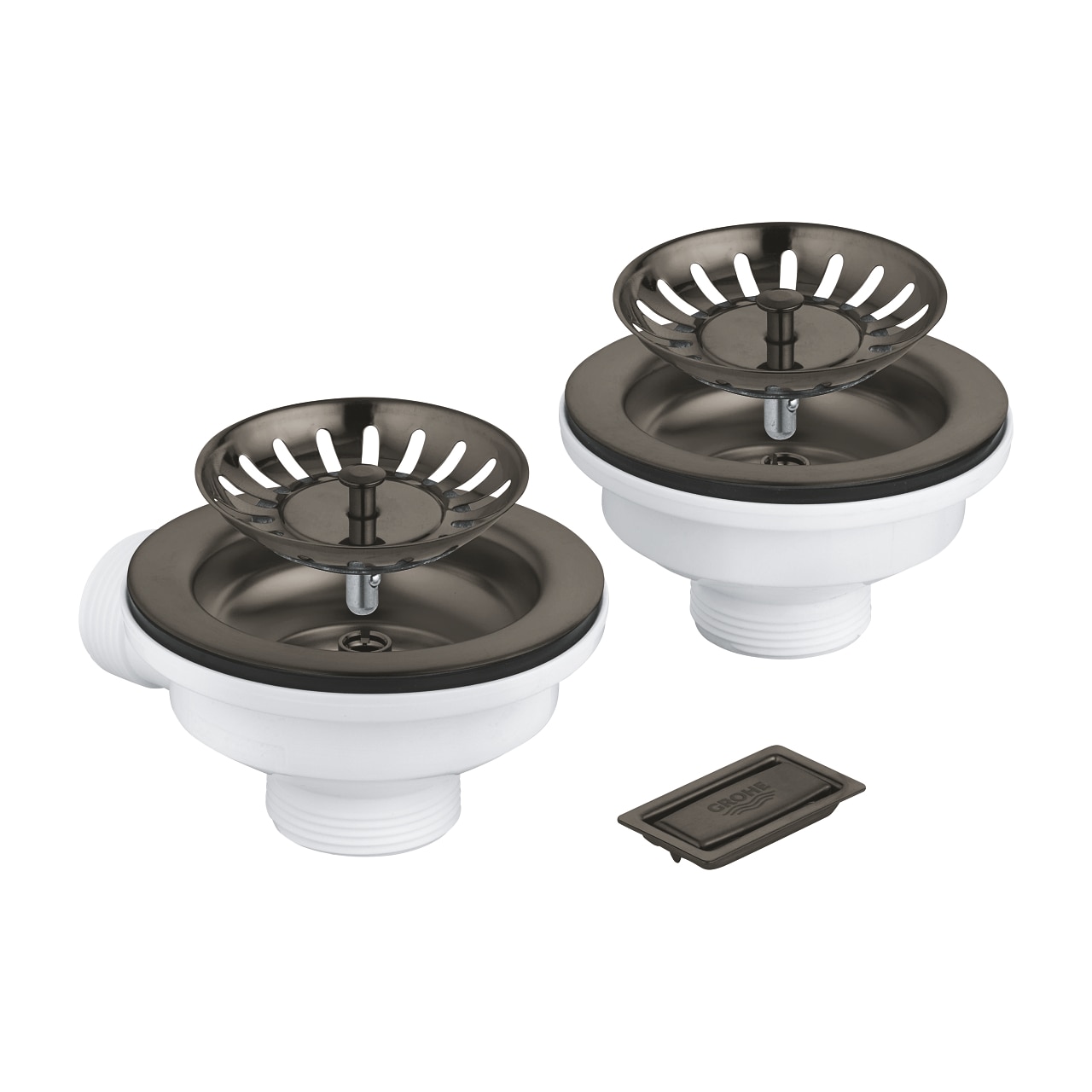 Fotografie Sifon chiuveta bucatarie Grohe 40997AL0, universal, preplin, pentru 2 cuve, mat, grafit
