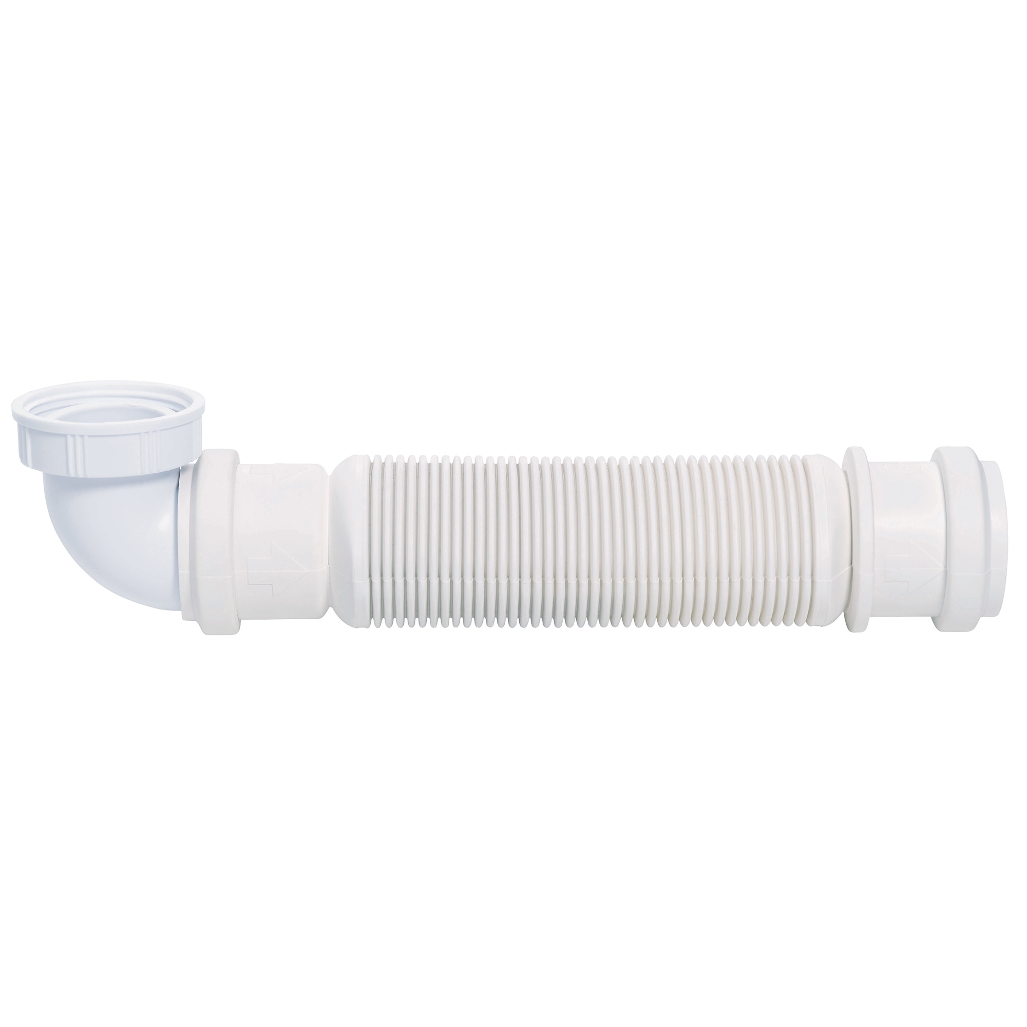 Fotografie Sifon flexibil pentru lavoar, Wirquin Senzo, alb, plat, 1"1/2 D40