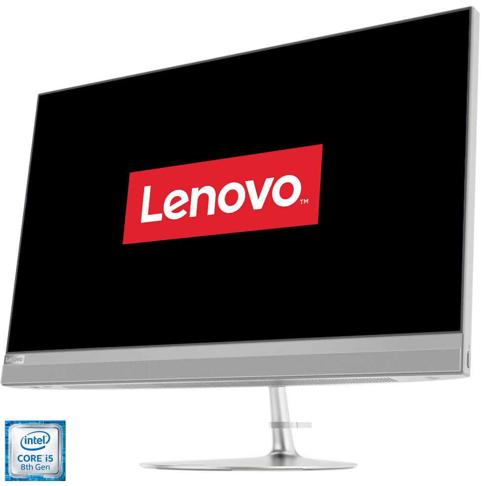 Fotografie Sistem All-in-One Lenovo Ideacentre 520-27ICB cu processor Intel® Core™ i5-8400T pana la 3.30GHz, 27", QHD, 16GB DDR4, 512GB SSD M.2 PCIe + 1TB HDD, Intel UHD Graphics 630, No OS, Silver, Mouse + Tastatura