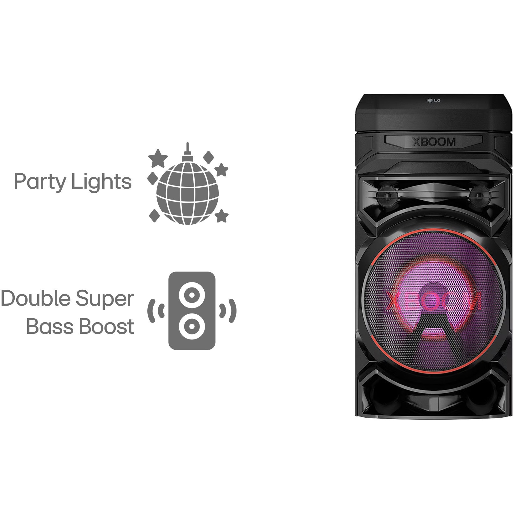 Fotografie Sistem audio LG XBOOM RNC5, Bluetooth, Radio FM, Karaoke, Wireless Party Link, Double Bass-Boost, Negru