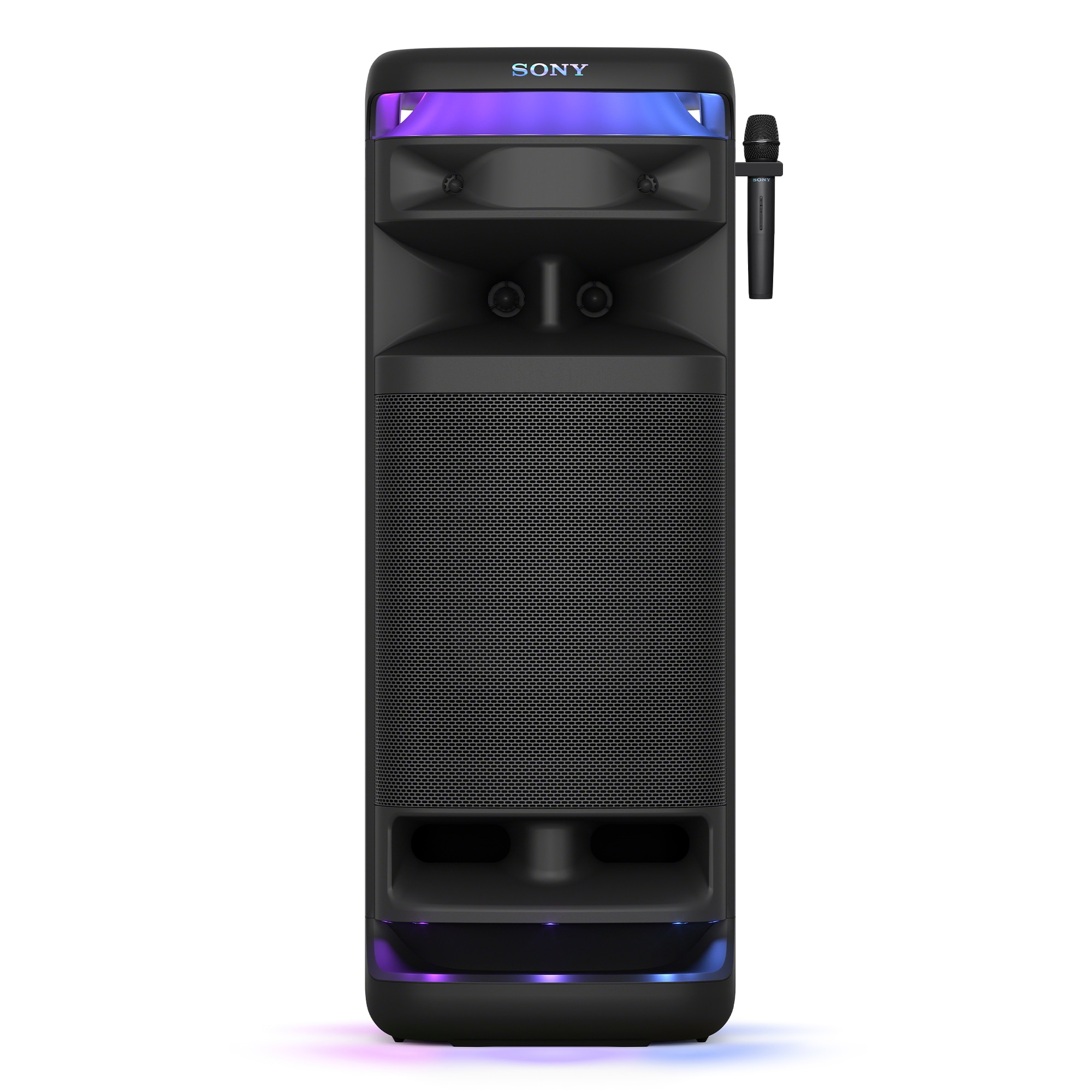 Fotografie Sistem audio Sony ULT TOWER 10, Bluetooth, ULT Power Sound, Ultimate Deep BASS, Boxe X-Balanced, Iluminare LED 360, Funcții de petrecere, Microfon wireless, Negru