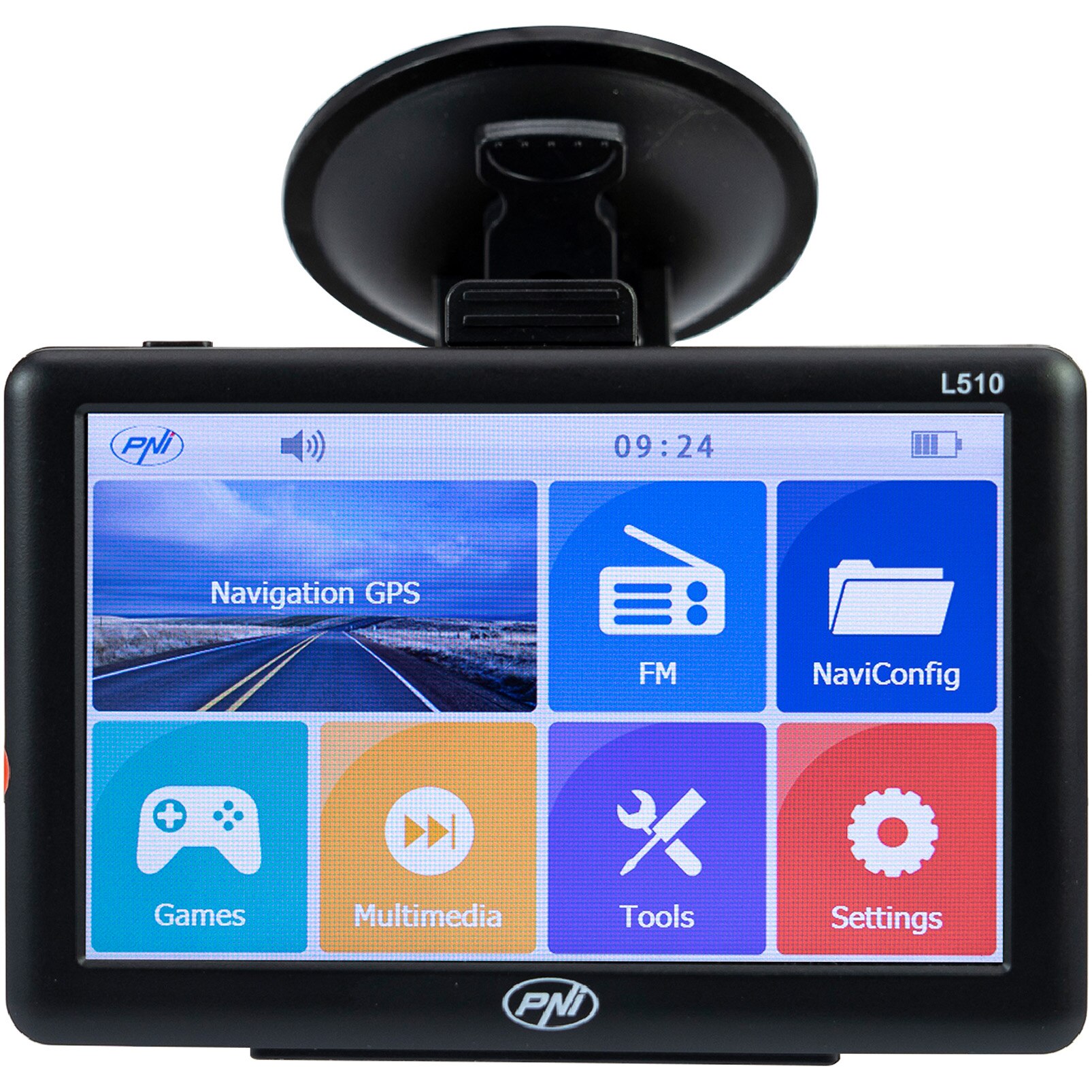 Fotografie Sistem de navigatie GPS PNI L510 ecran 5 inch, 800 MHz, 256MB DDR2, 8GB memorie interna, FM transmitter
