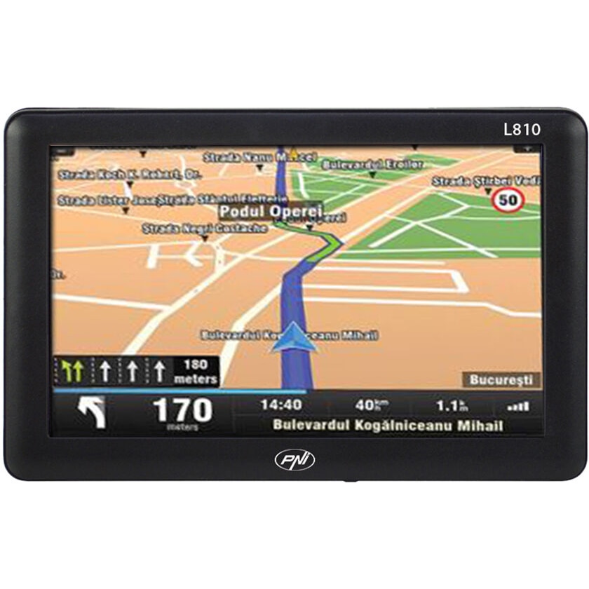 Fotografie Sistem de navigatie GPS PNI L810 ecran 7 inch, harta Europei Mireo Dont Panic + Actualizari pe viata a hartilor