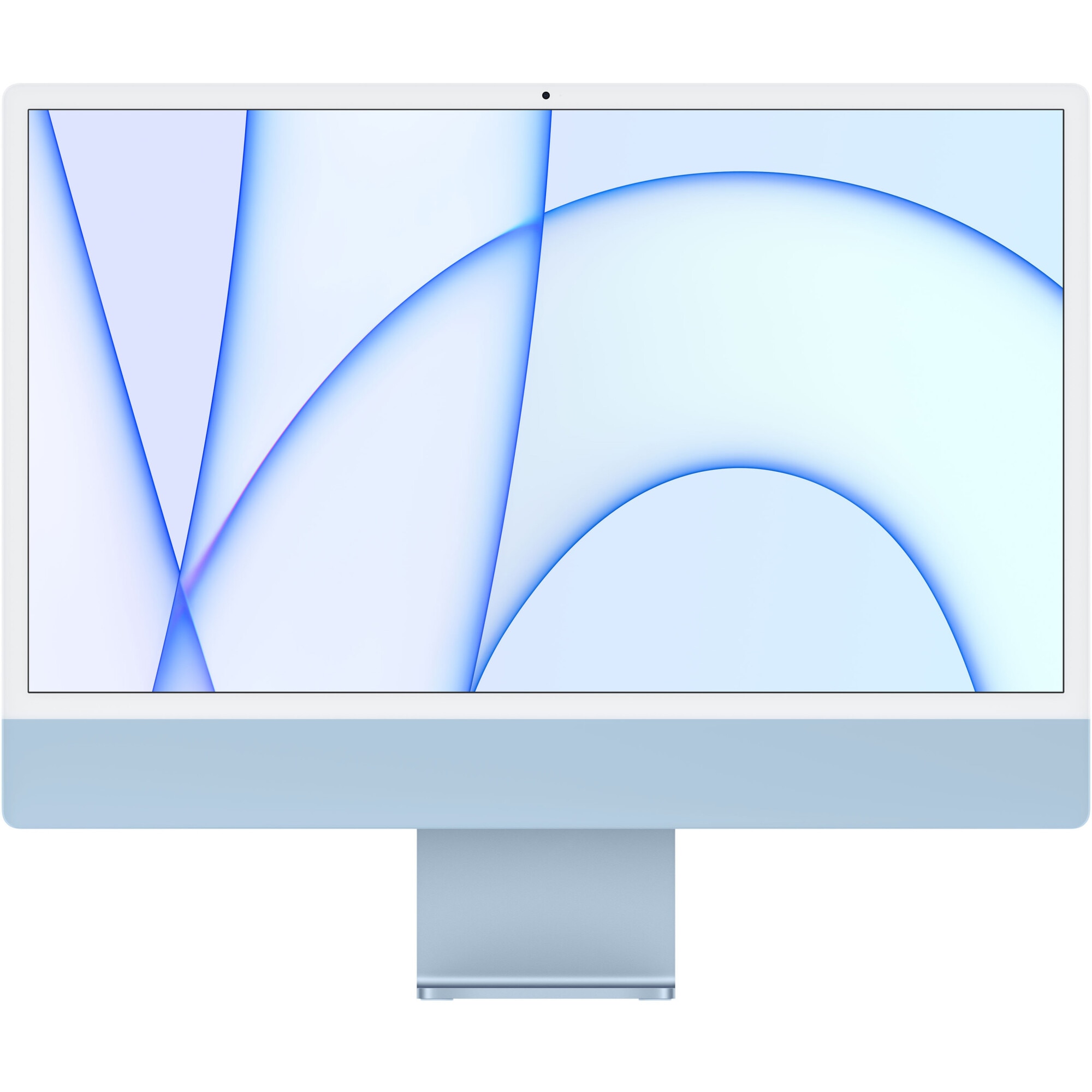 Fotografie Sistem Desktop PC iMac 24" (2021) cu procesor Apple M1, 24", Retina 4.5K, 16GB, 256GB SSD, 8-core GPU, Blue, INT KB, Magic Keyboard + Mouse