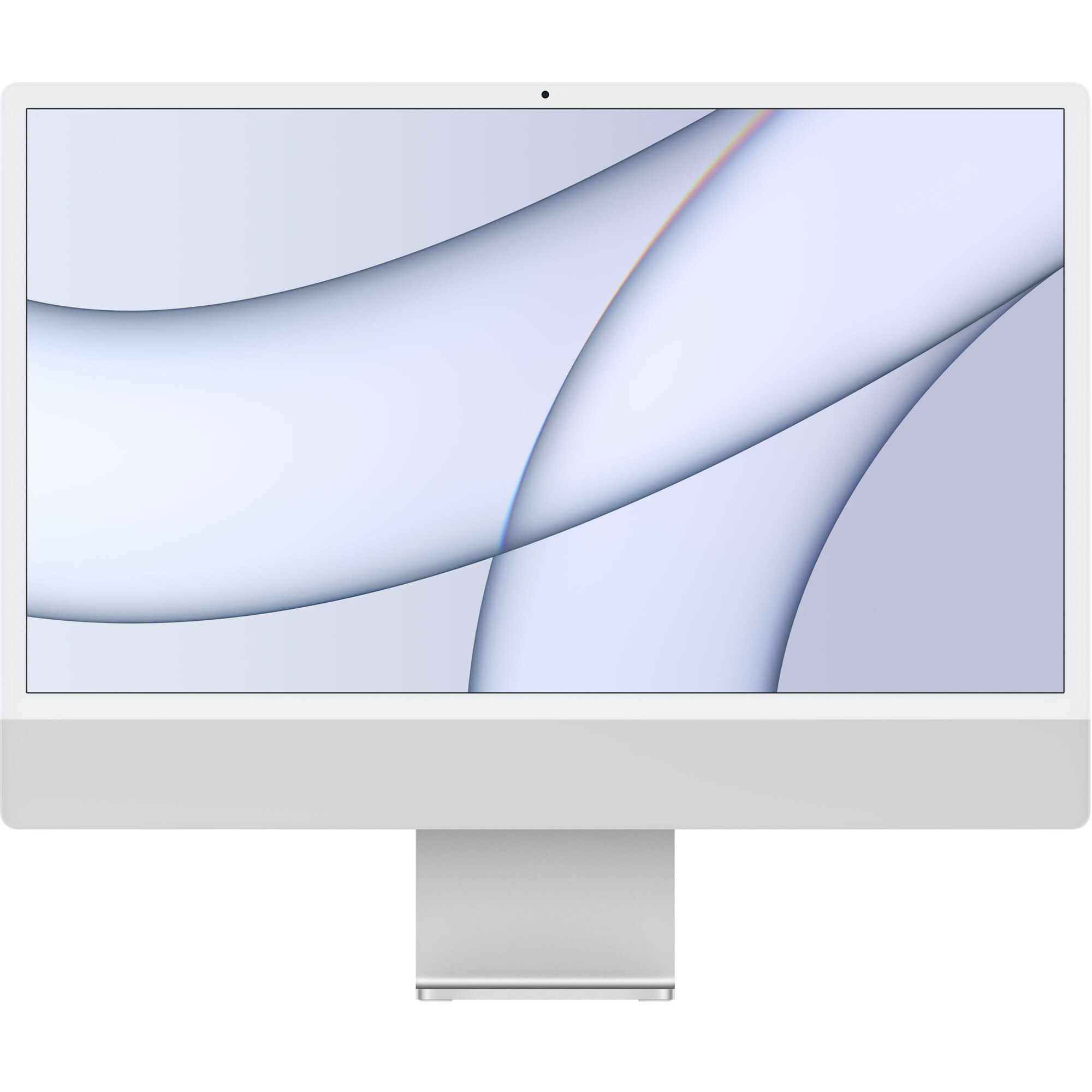 Fotografie Sistem Desktop PC iMac 24" (2021) cu procesor Apple M1, 24", Retina 4.5K, 16GB, 512GB SSD, 8-core GPU, Silver, INT KB, Magic Keyboard + Mouse