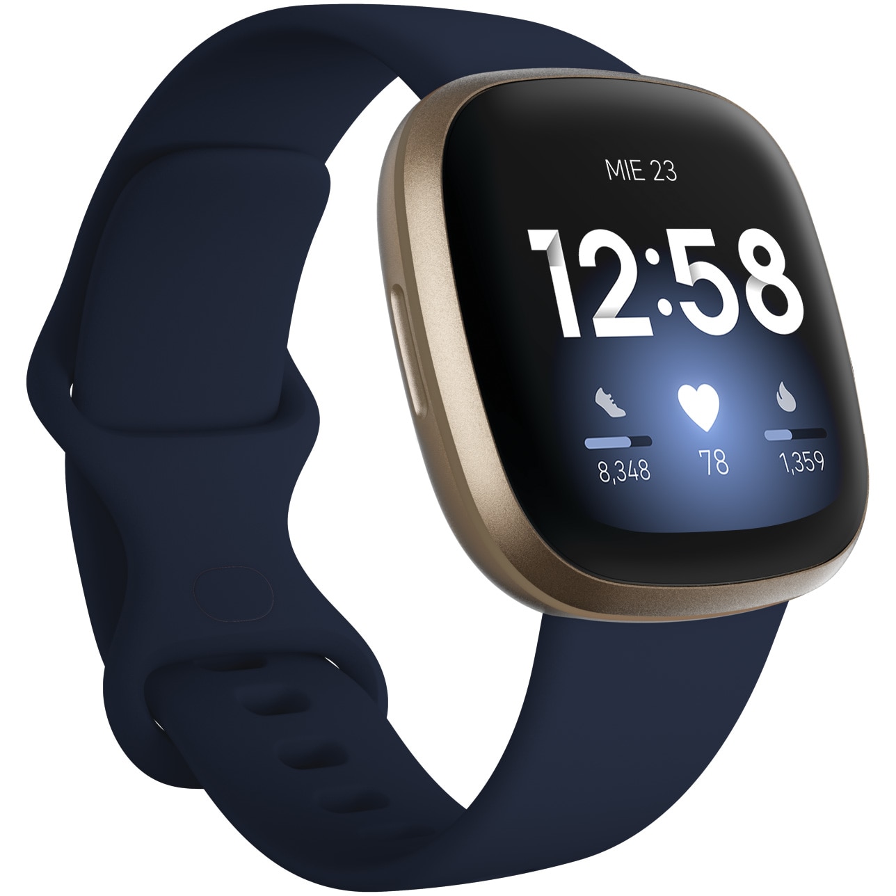 Fotografie Smartwatch Fitbit Versa 3, Midnight Soft Gold